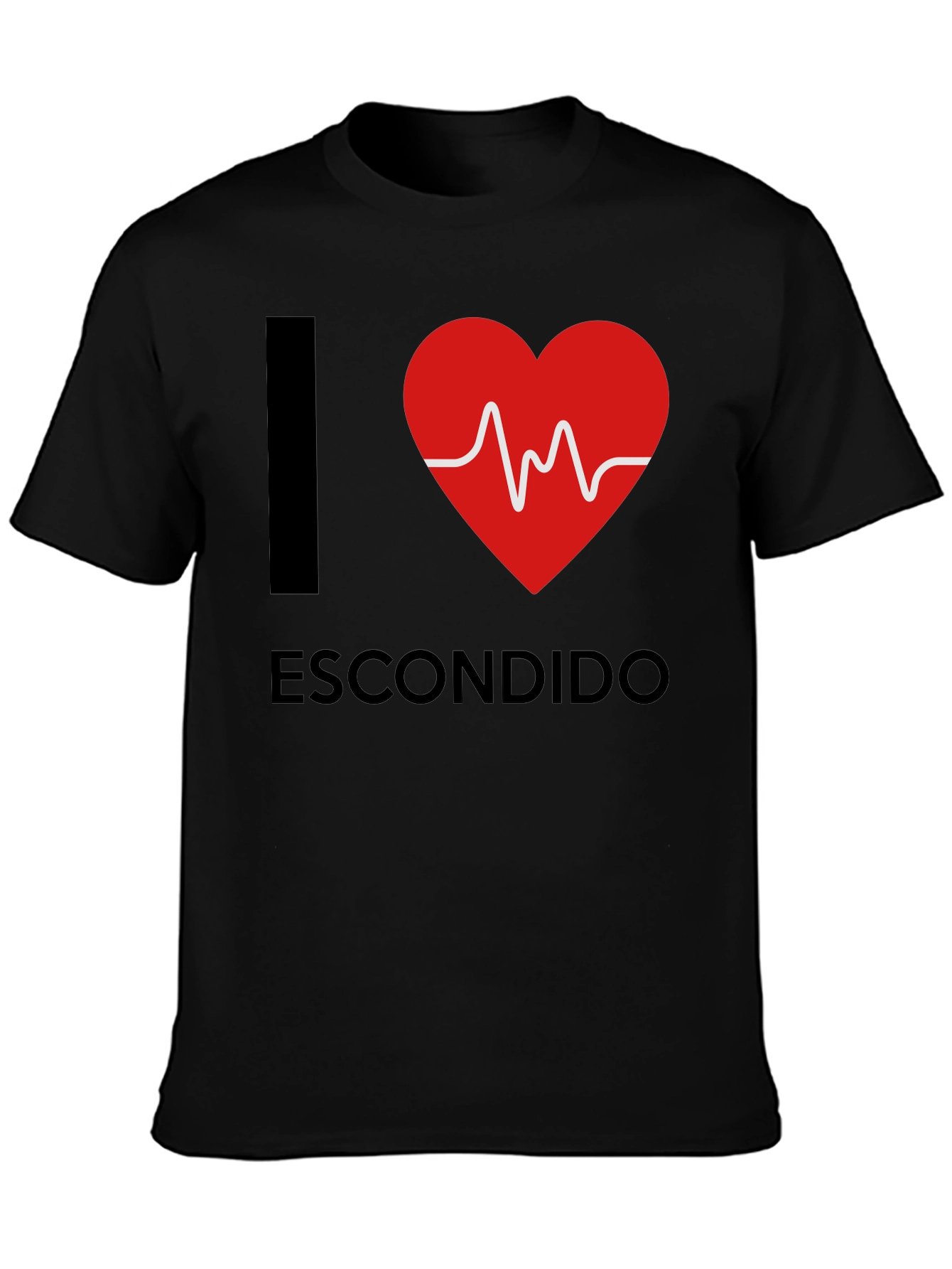 I Heart Escondido T-Shirt Black Cotton Casual