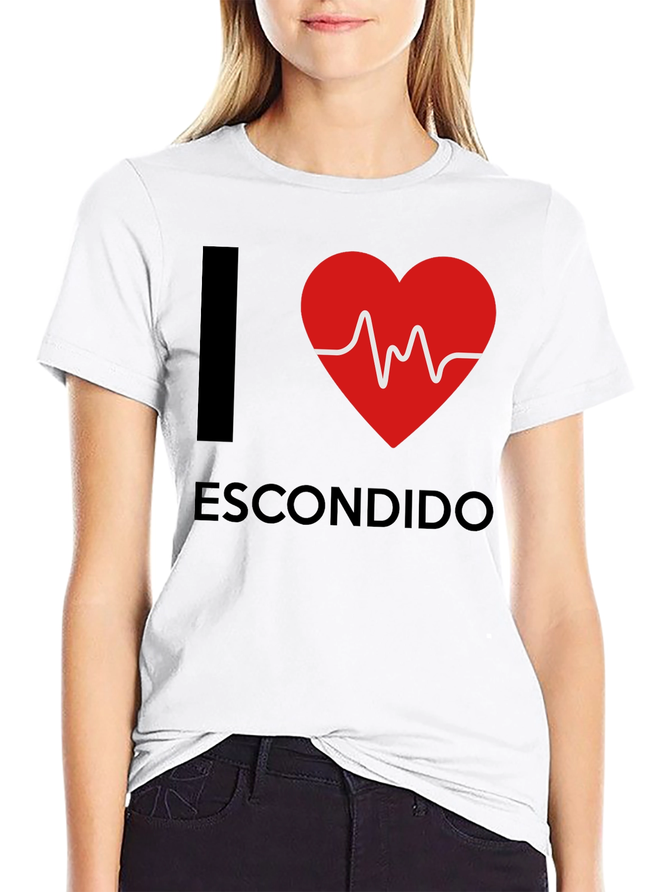 I Heart Escondido T-Shirt Black Cotton Casual