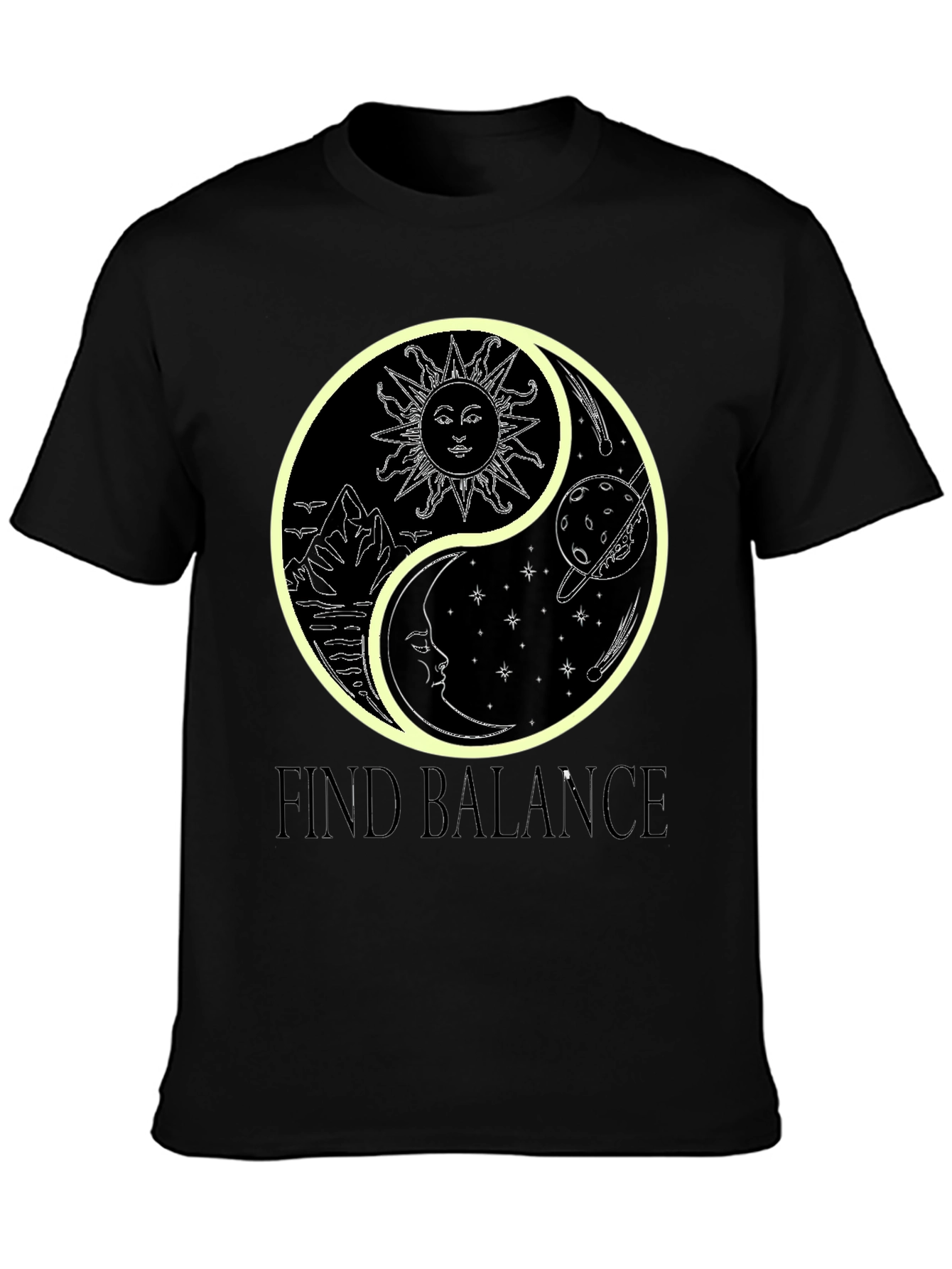 Yin Yang Find Balance Graphic Tee