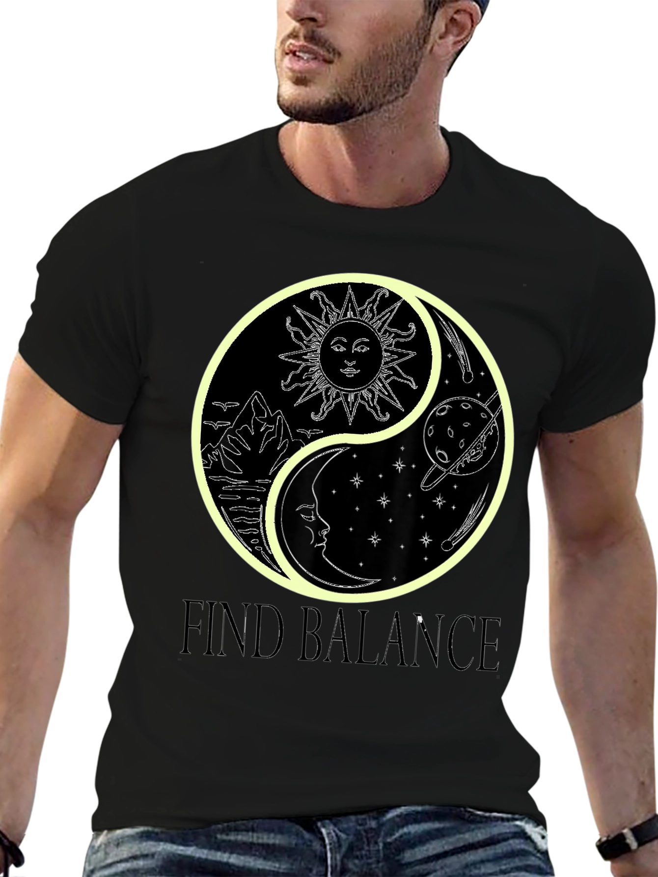 Yin Yang Find Balance Graphic Tee