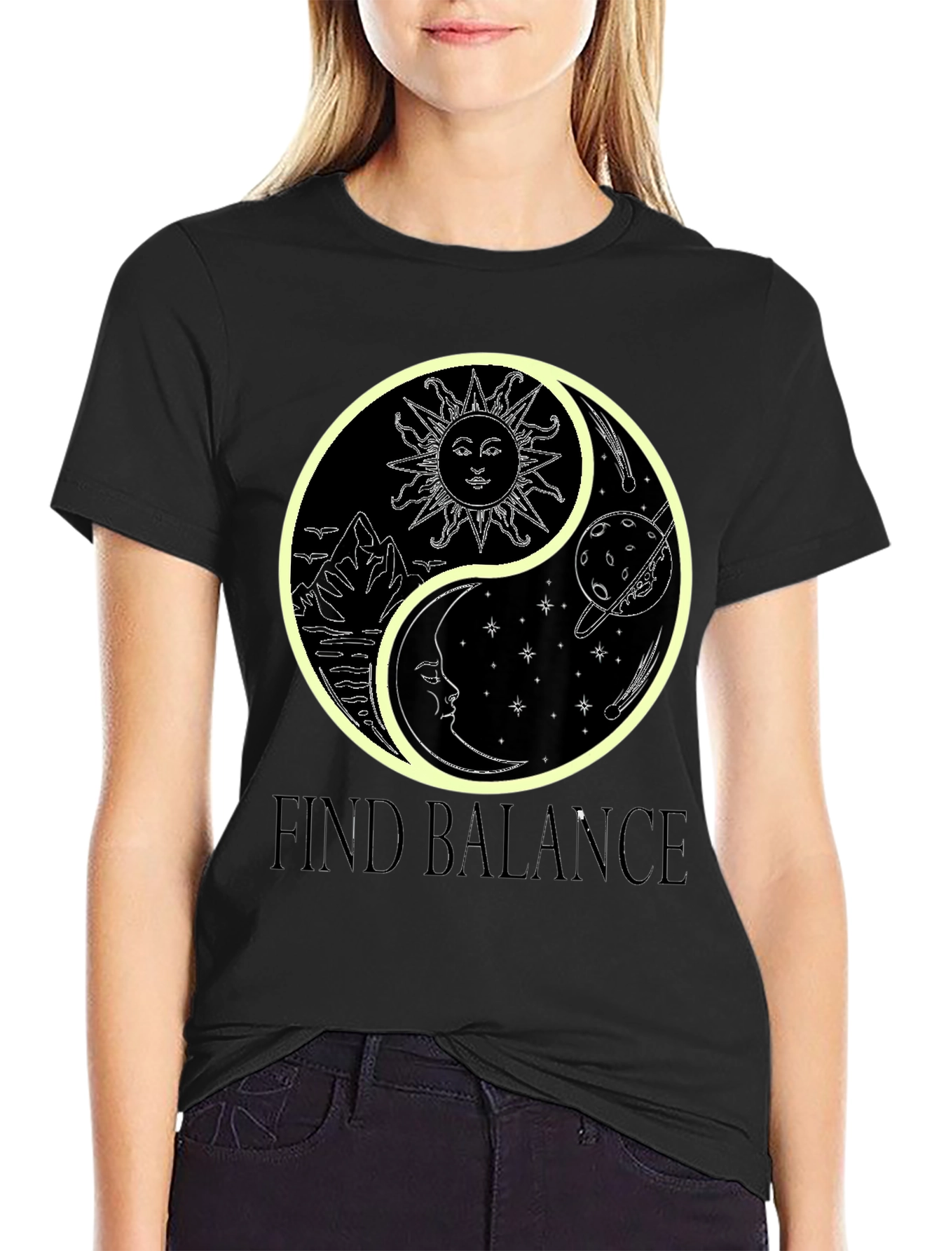 Yin Yang Find Balance Graphic Tee