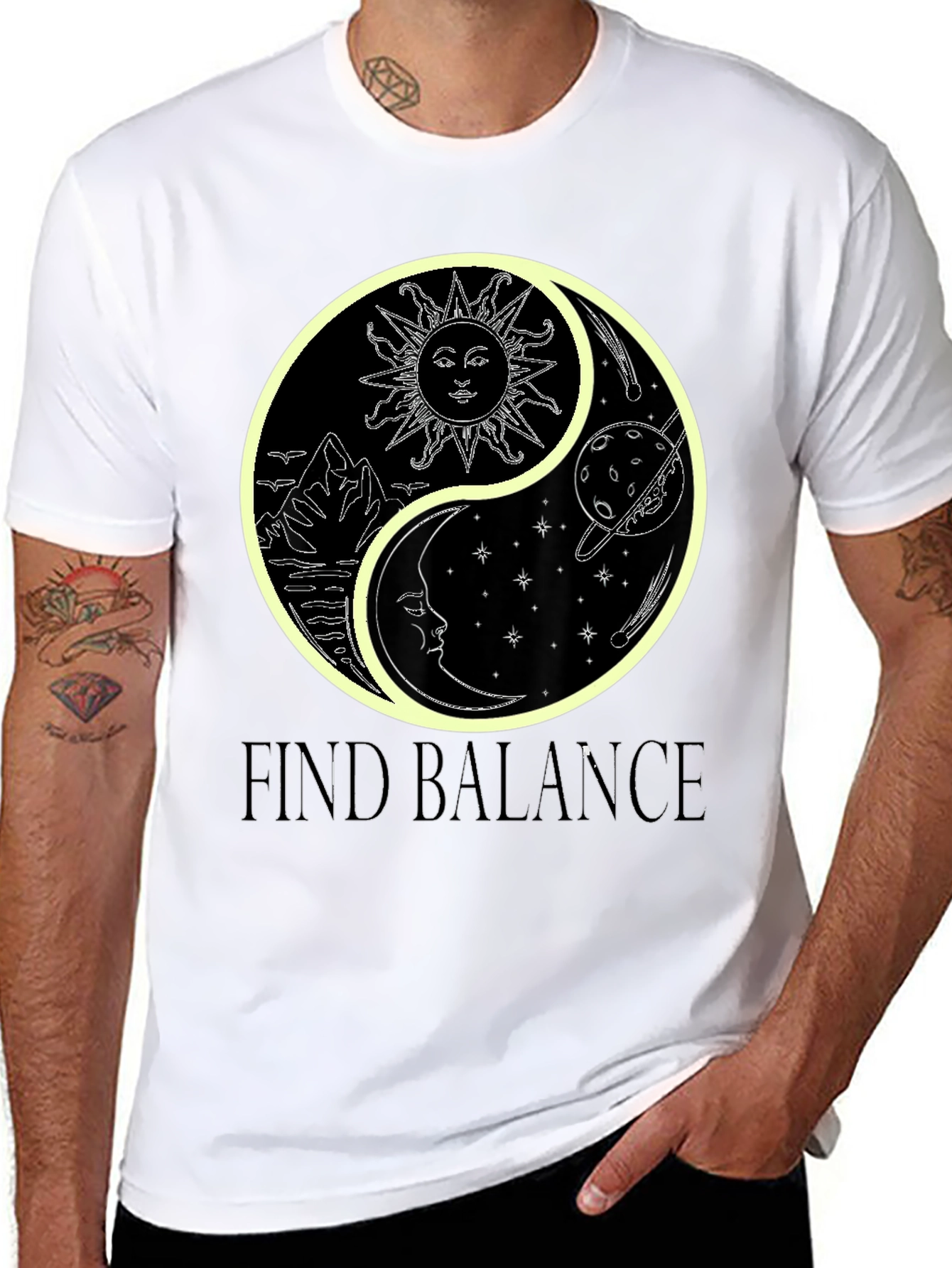 Yin Yang Find Balance Graphic Tee