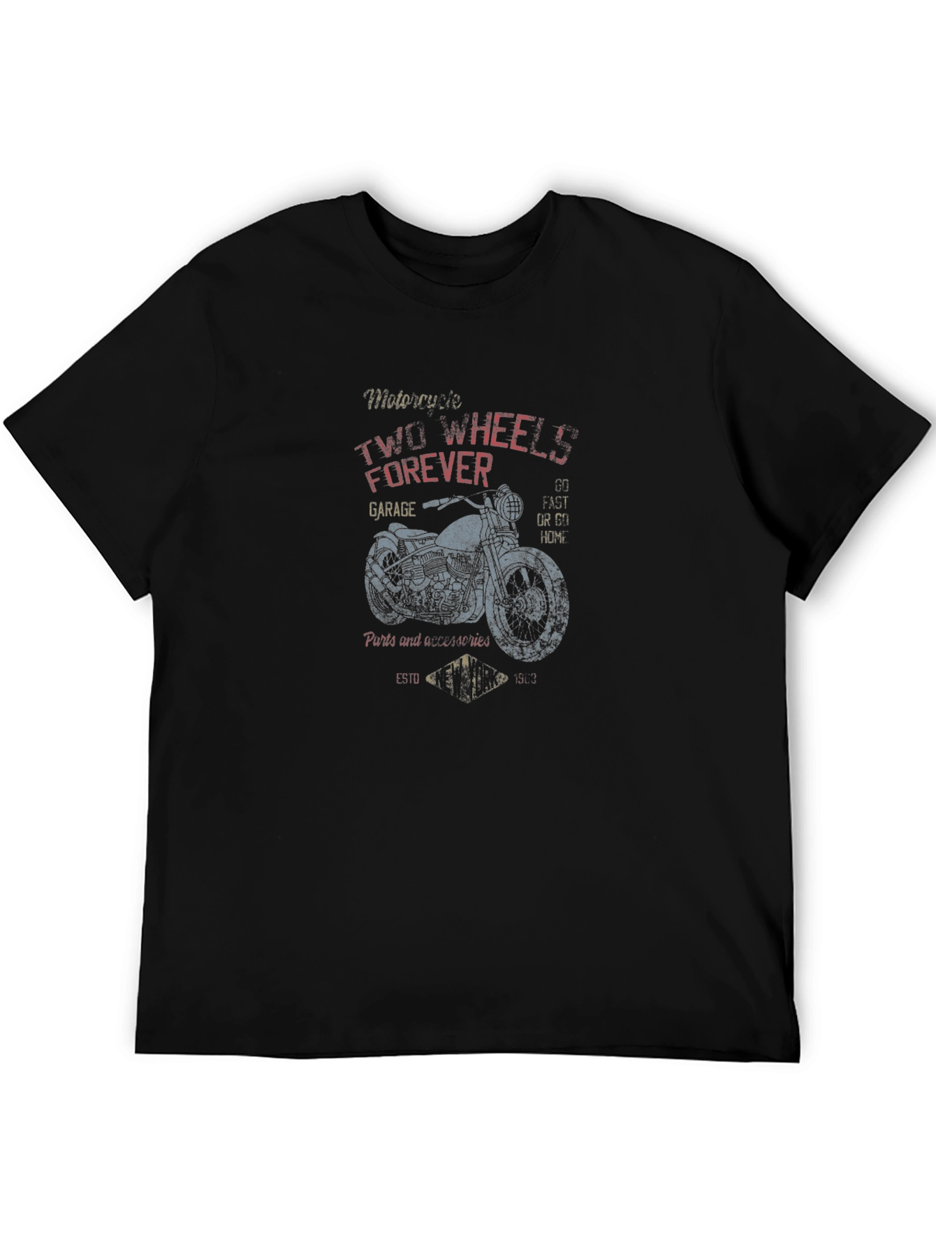 Motorcycle Two Wheels Forever Graphic Tee