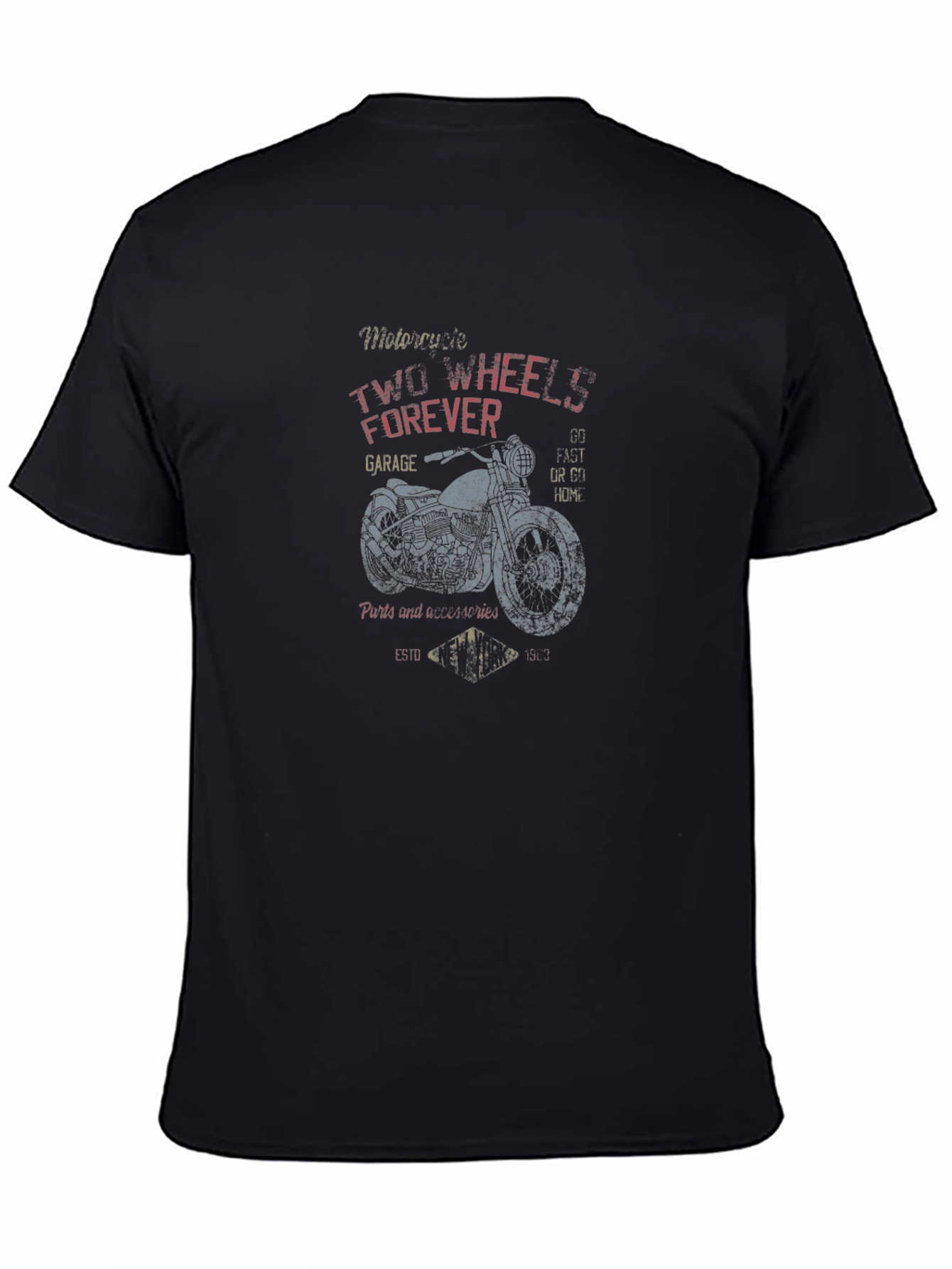 Motorcycle Two Wheels Forever Graphic Tee