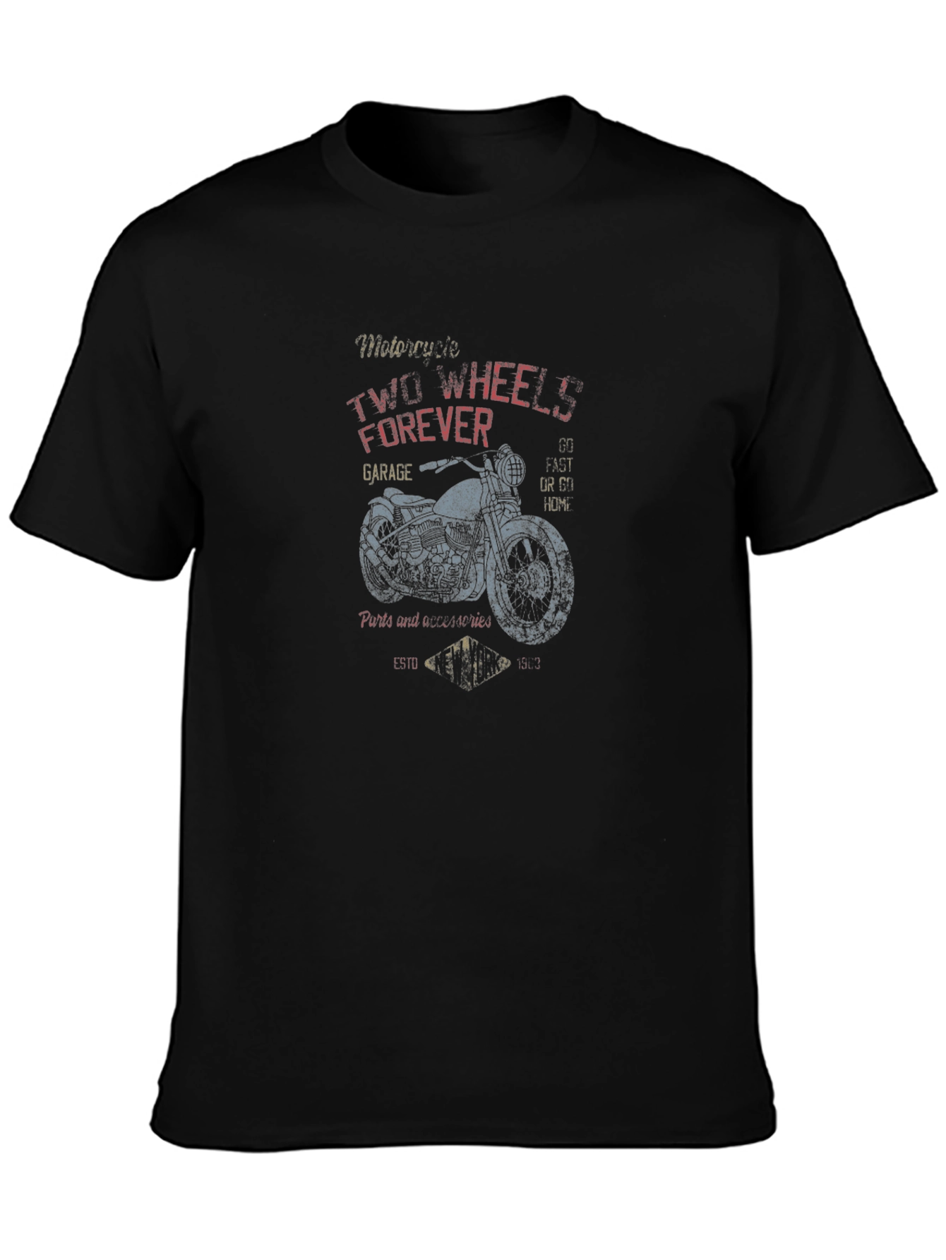Motorcycle Two Wheels Forever Graphic Tee