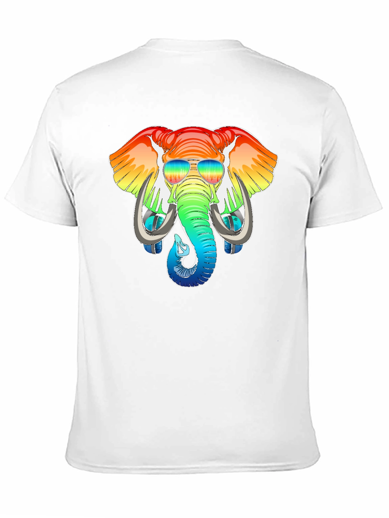 Rainbow Elephant Graphic T-Shirt - Mens Black Tee