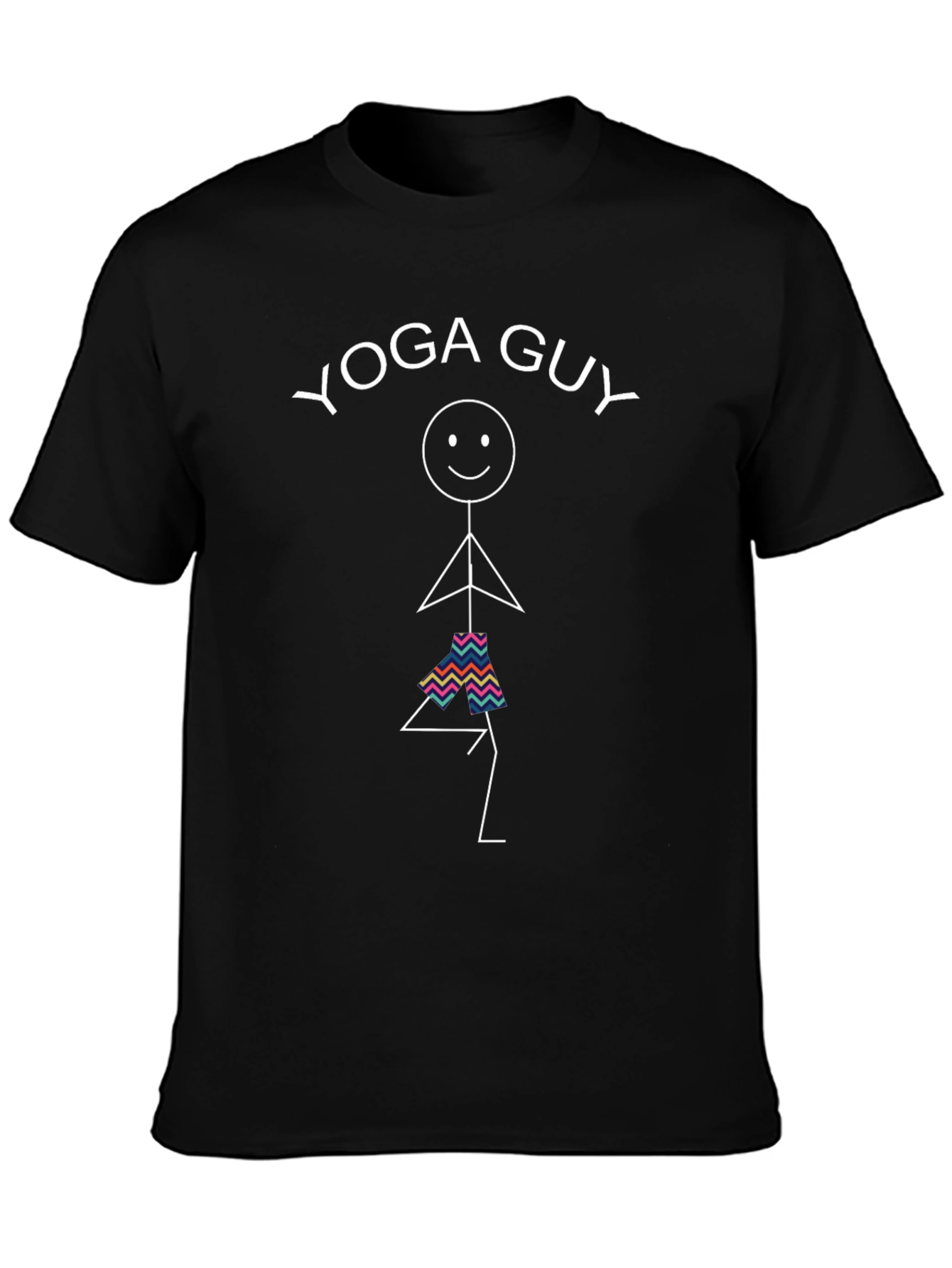 Yoga Guy Graphic Tee - Black Cotton Blend Shirt