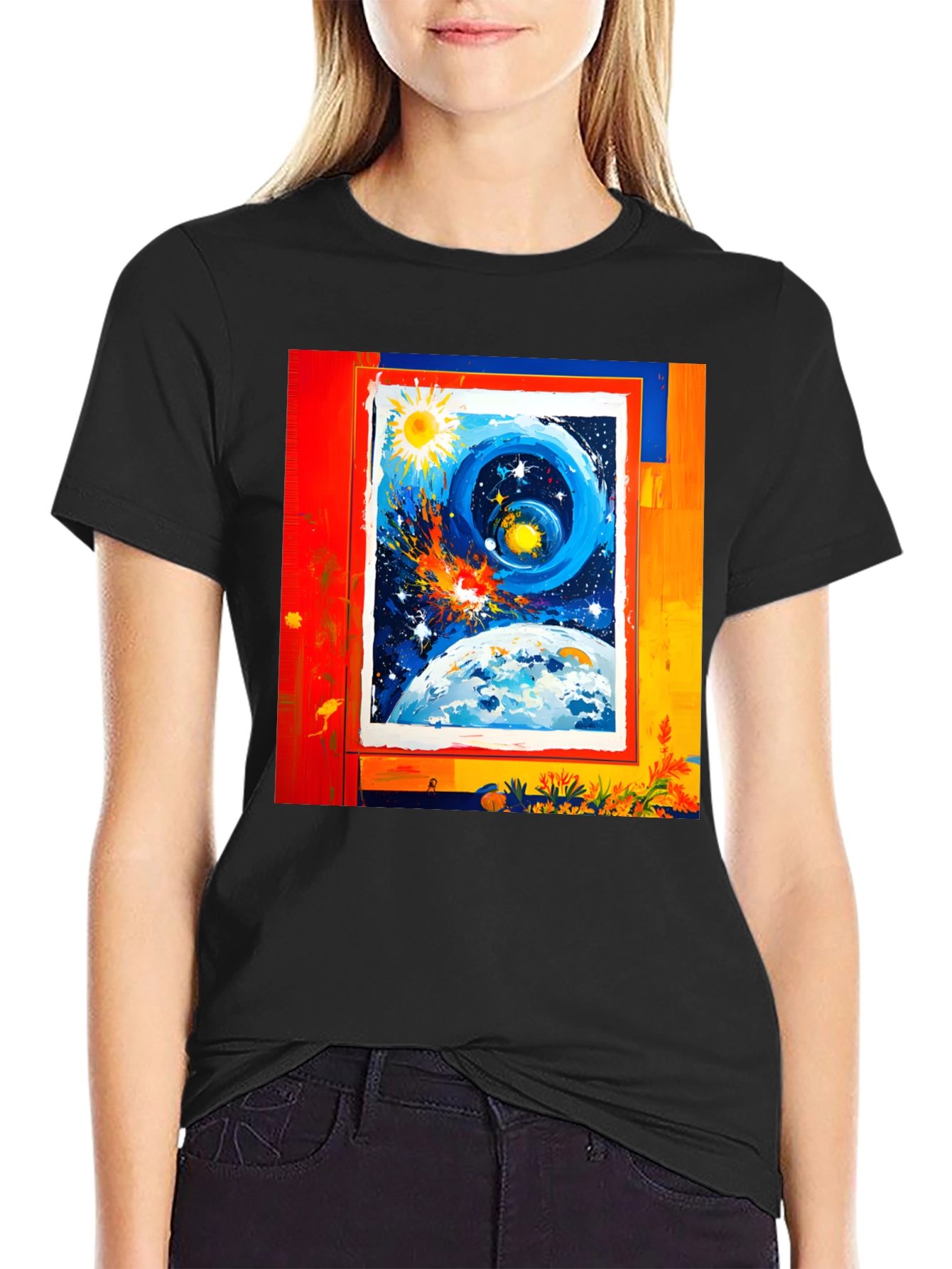 Cosmic Dream T-Shirt - Artistic Celestial Design