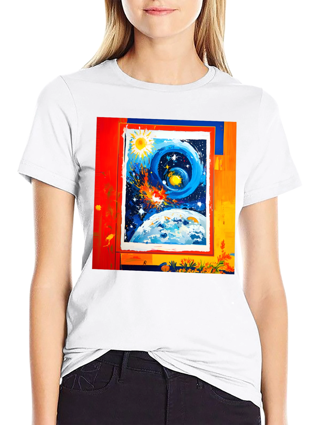 Cosmic Dream T-Shirt - Artistic Celestial Design