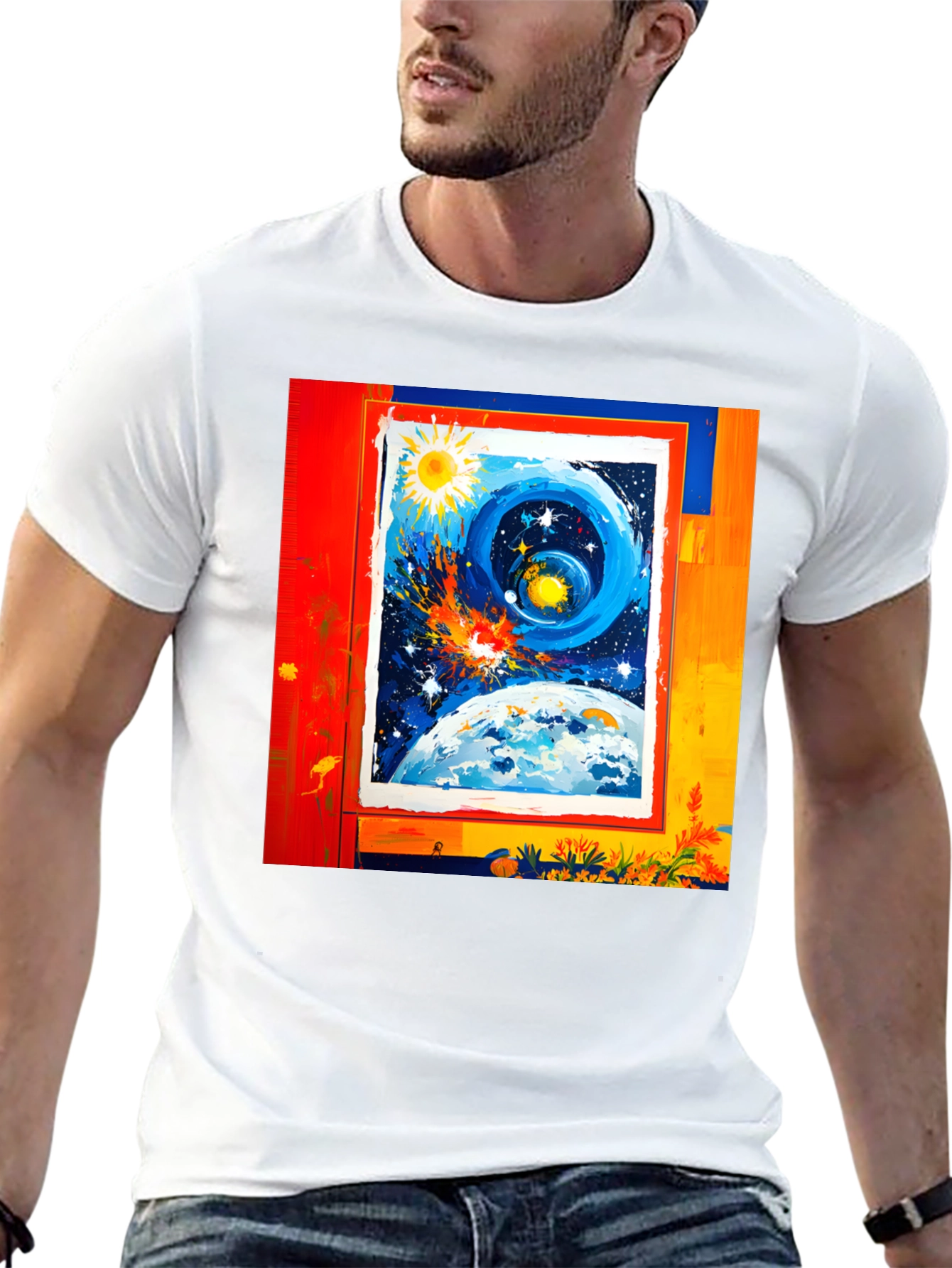 Cosmic Dream T-Shirt - Artistic Celestial Design