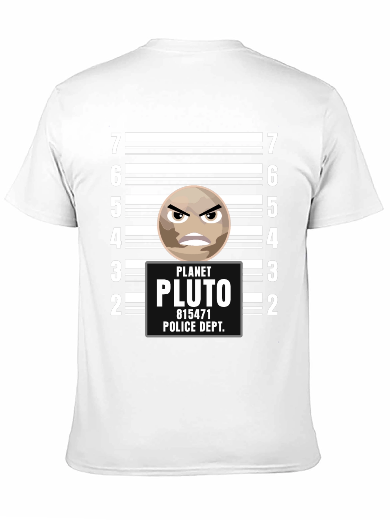 Planet Pluto Police Dept. Funny Graphic Tee