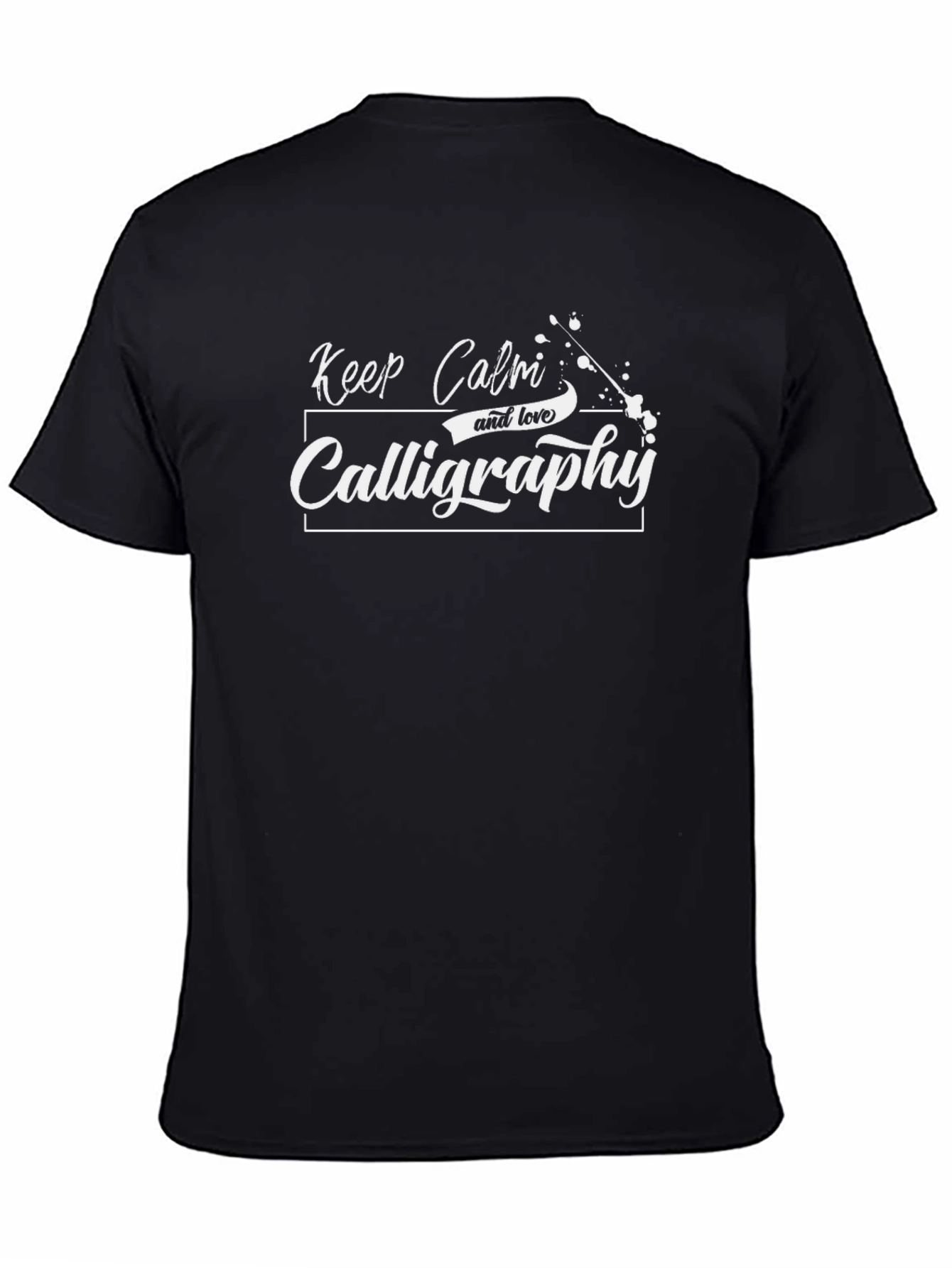 Keep Calm and Love Calligraphy Graphic Black T-Shirt