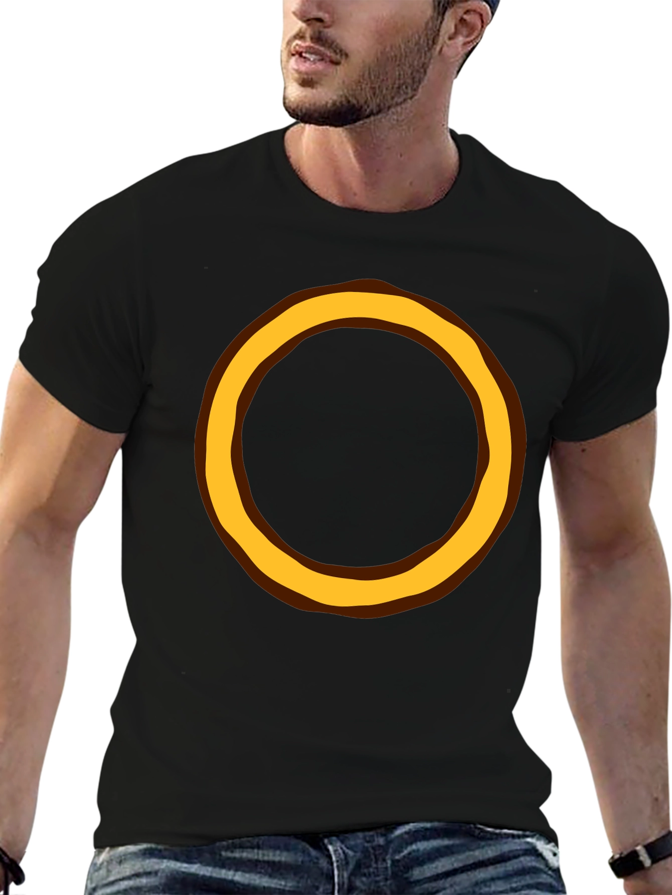 Circular Design Black T-Shirt