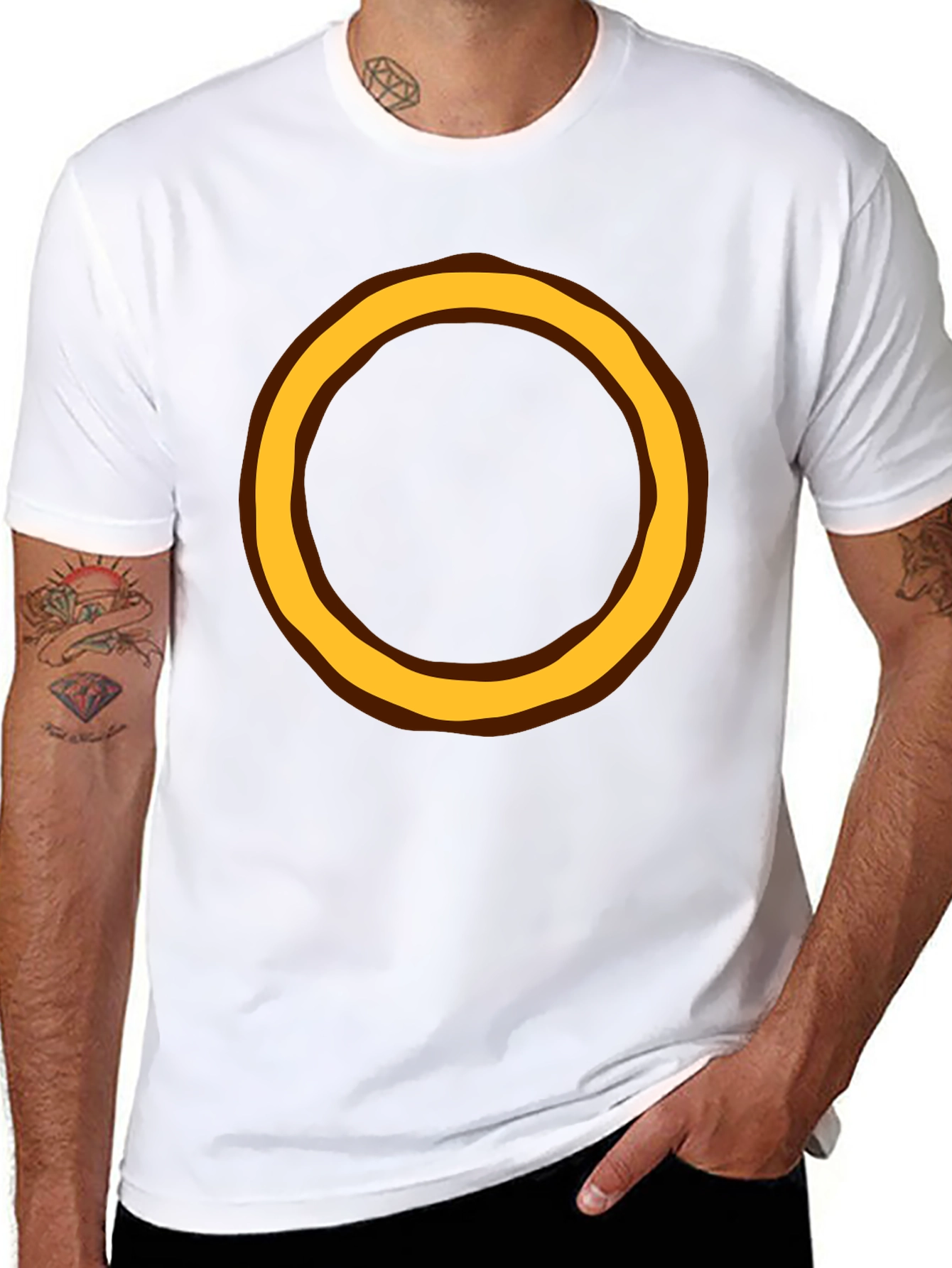 Circular Design Black T-Shirt
