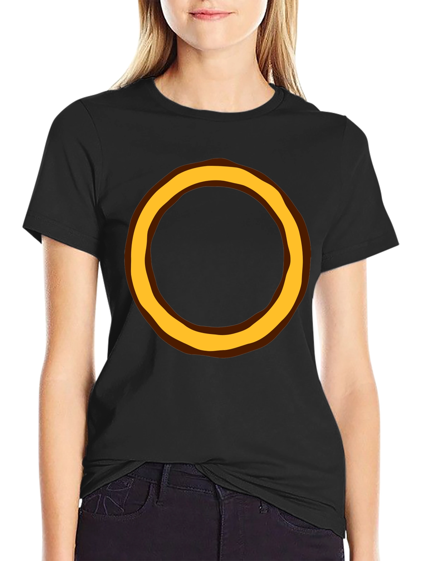 Circular Design Black T-Shirt