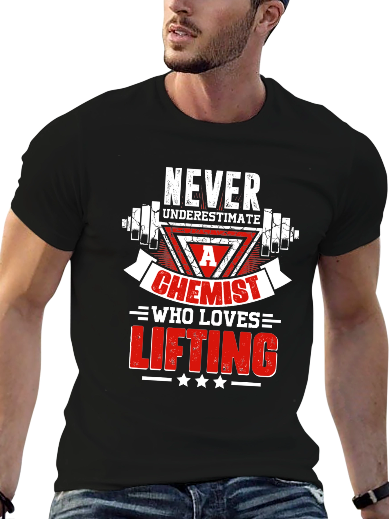 Chemist Who Loves Lifting Black T-Shirt