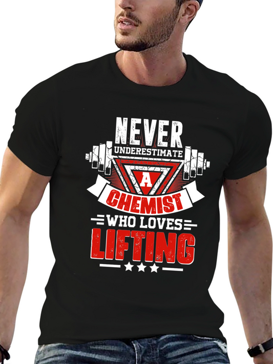 Chemist Who Loves Lifting Black T-Shirt