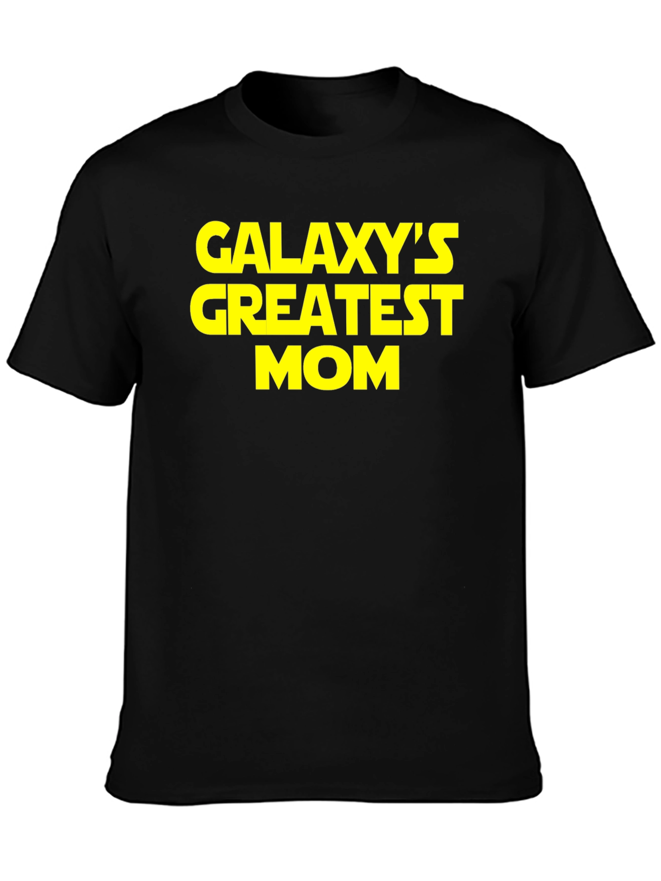 Galaxys Greatest Mom Graphic T-Shirt - Black Cotton