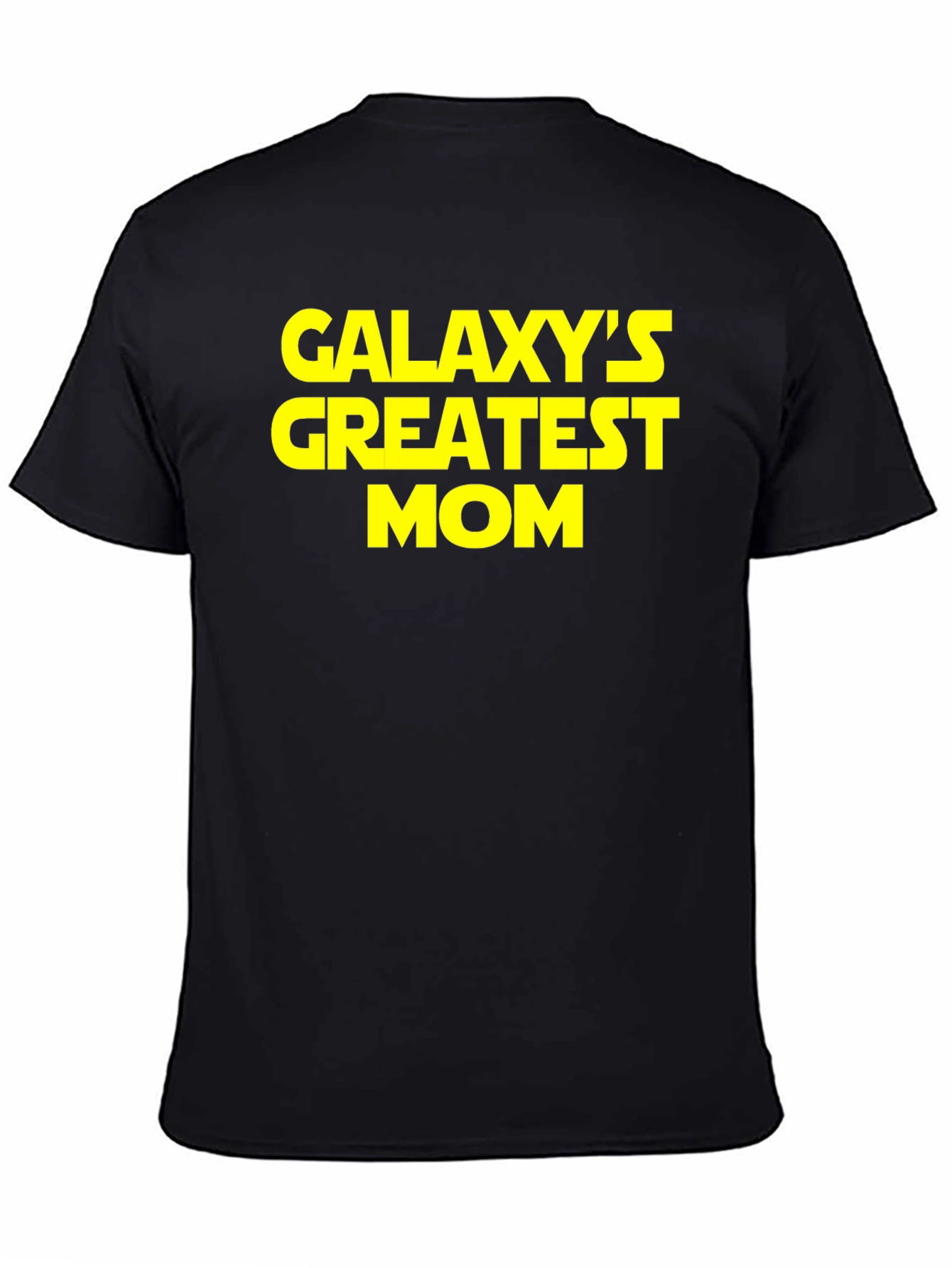 Galaxys Greatest Mom Graphic T-Shirt - Black Cotton