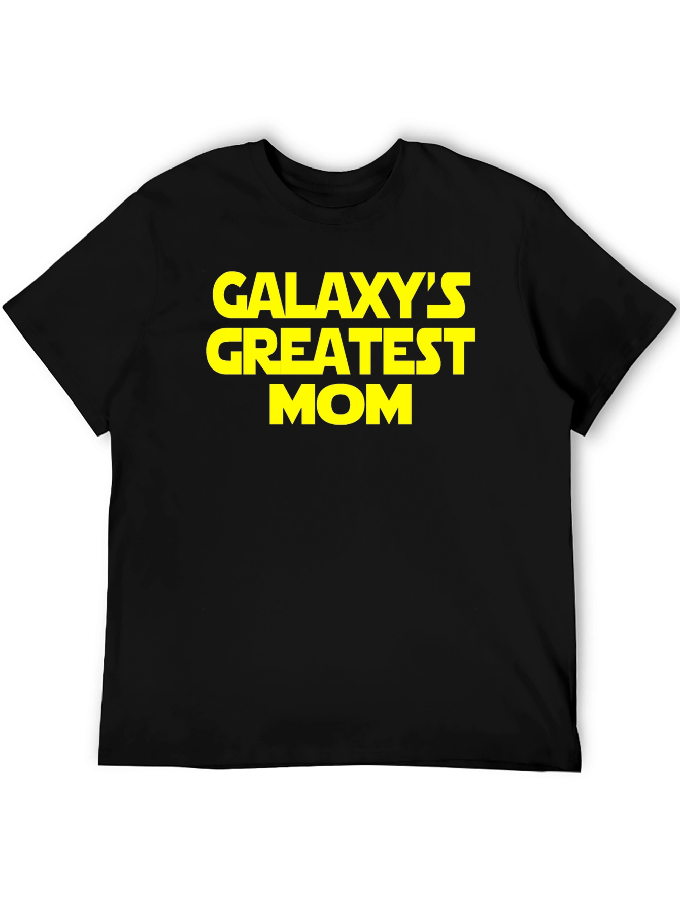 Galaxys Greatest Mom Graphic T-Shirt - Black Cotton