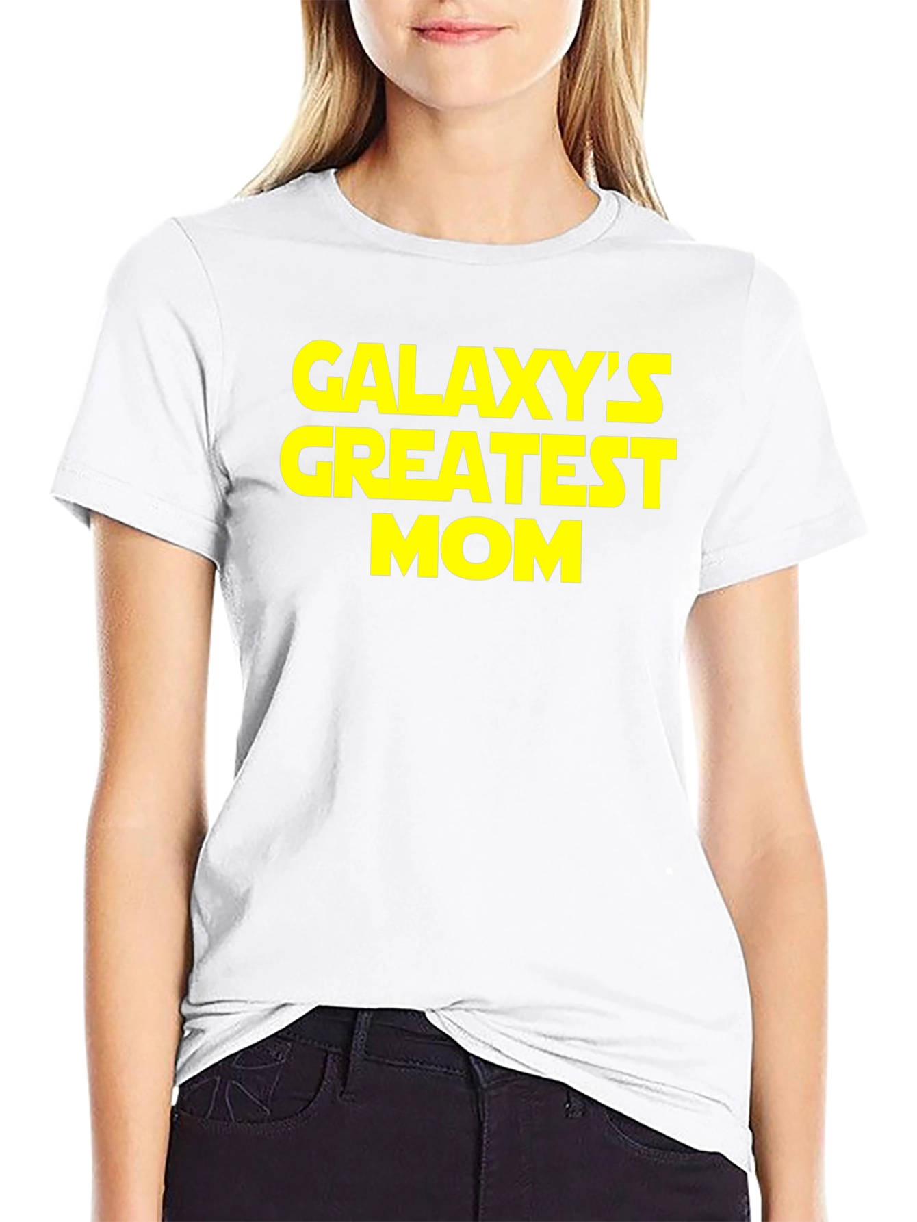 Galaxys Greatest Mom Graphic T-Shirt - Black Cotton