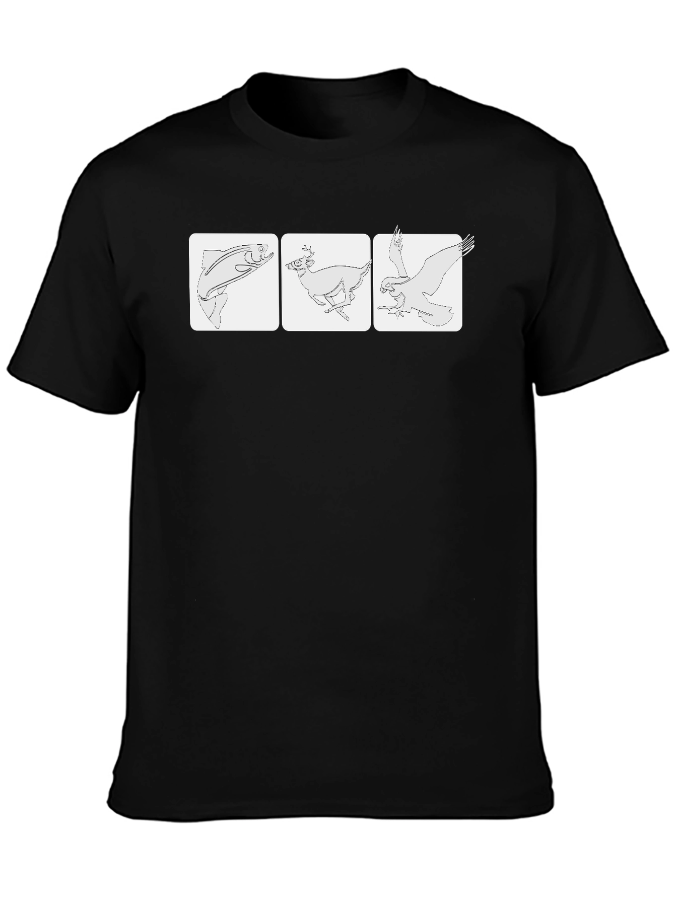 Outdoor Animal Graphic T-Shirt - Black