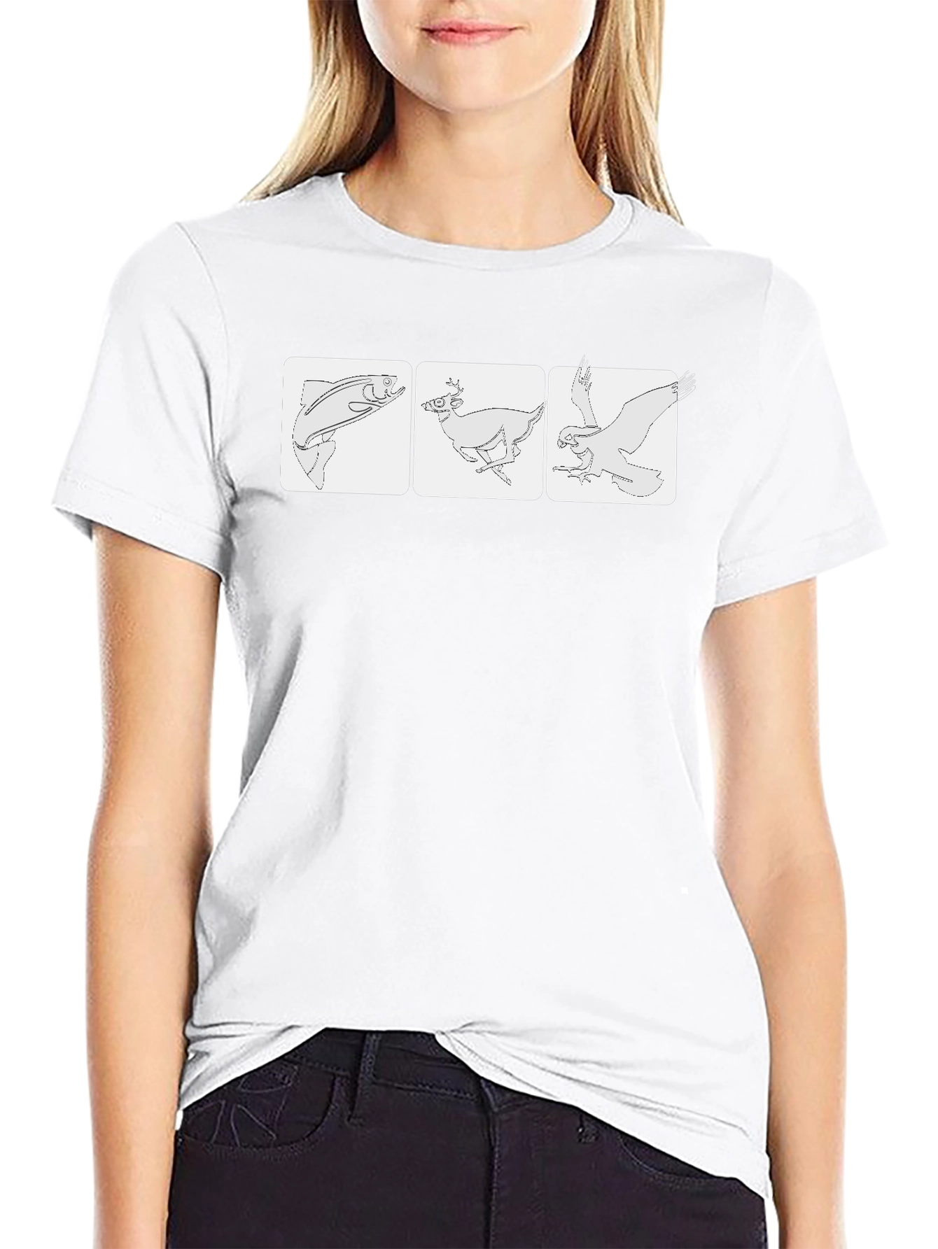 Outdoor Animal Graphic T-Shirt - Black