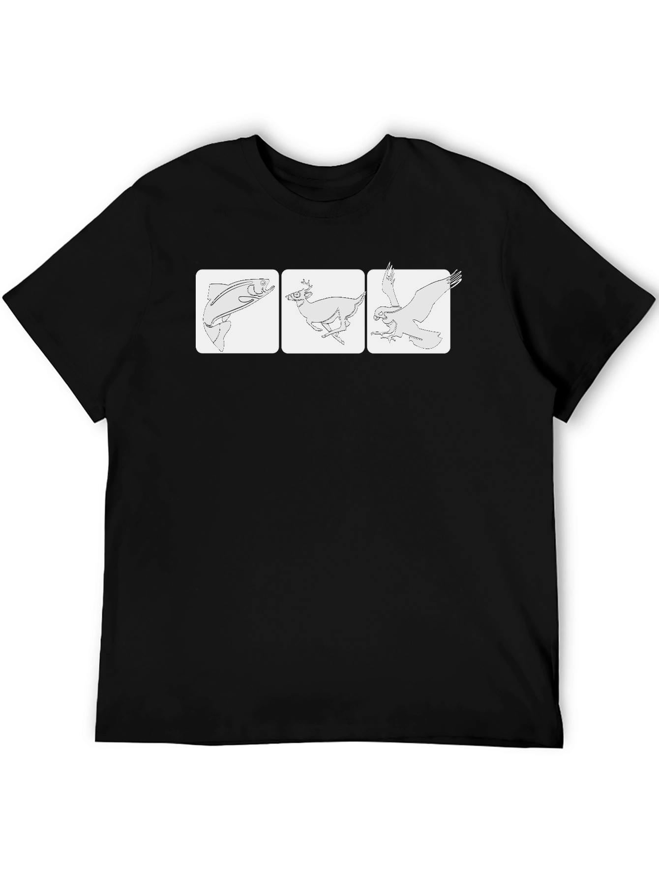 Outdoor Animal Graphic T-Shirt - Black