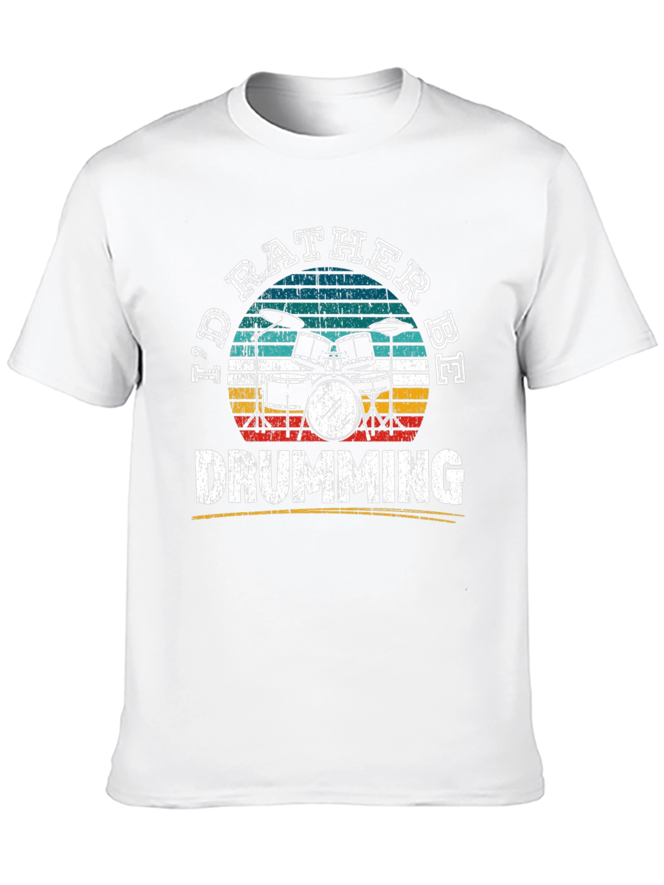 Id Rather Be Drumming Retro T-Shirt