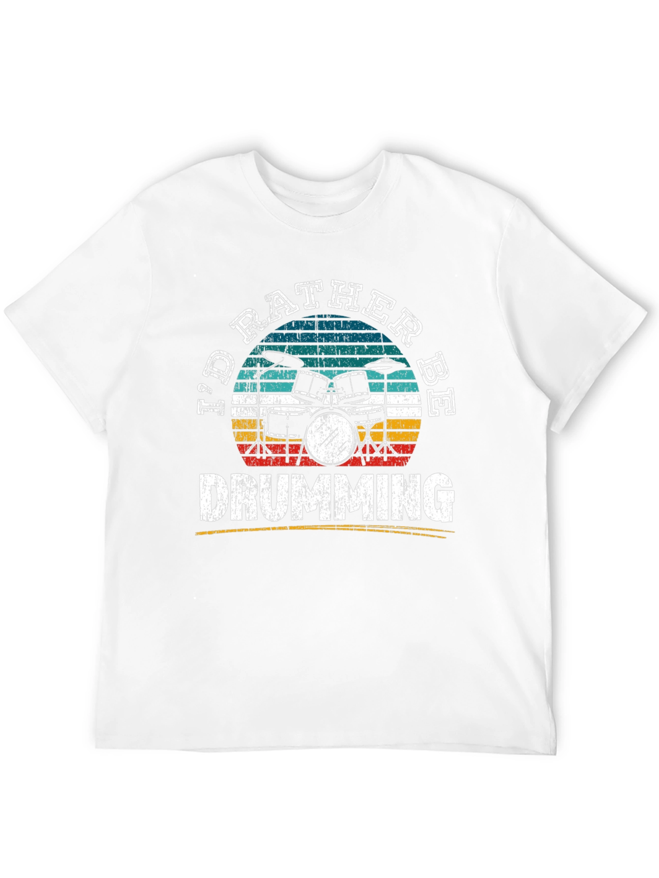 Id Rather Be Drumming Retro T-Shirt