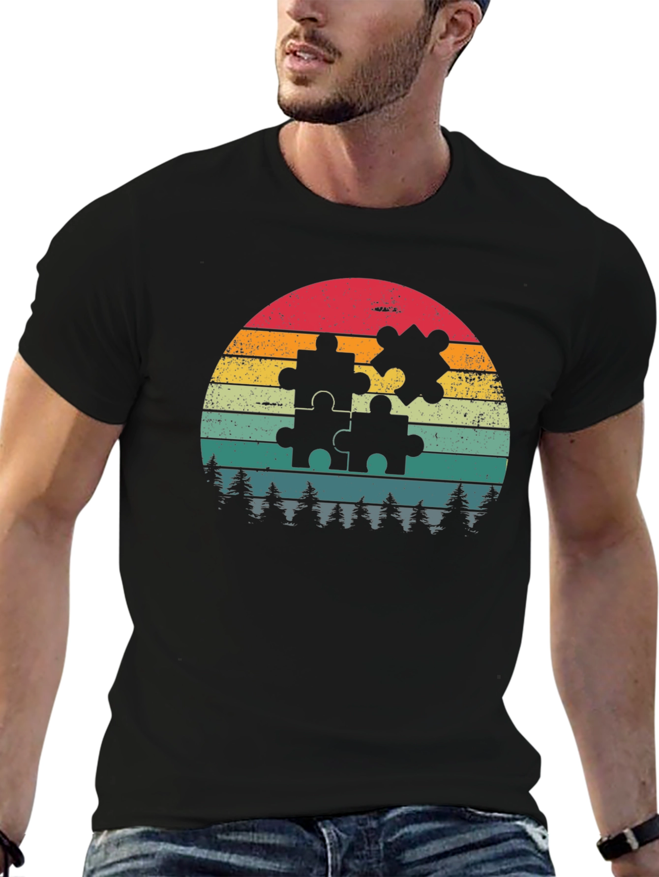 Retro Puzzle Piece Graphic Tee