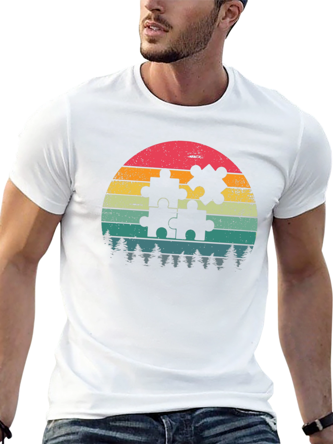 Retro Puzzle Piece Graphic Tee