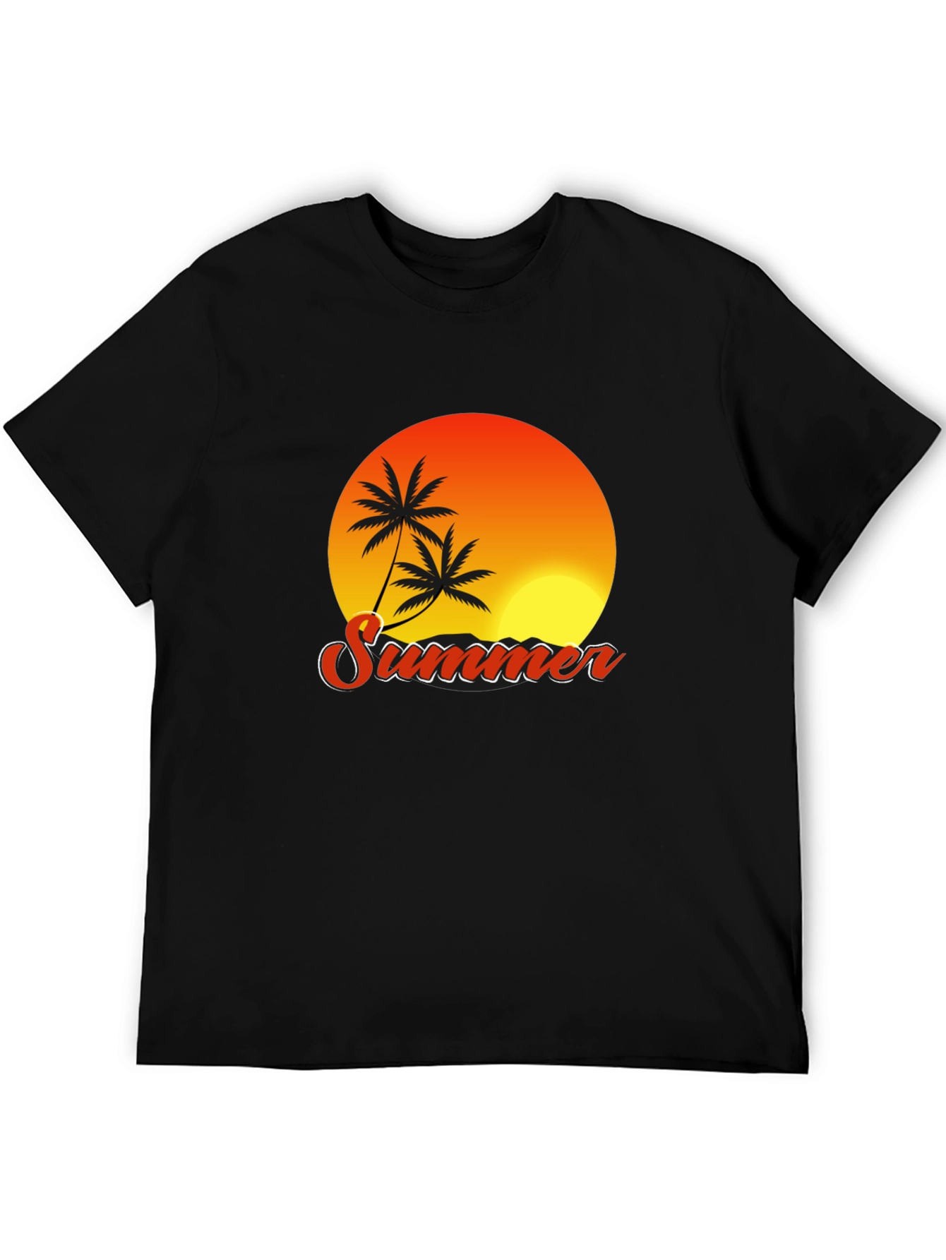 Summer Sunset Palm Tree Graphic T-Shirt