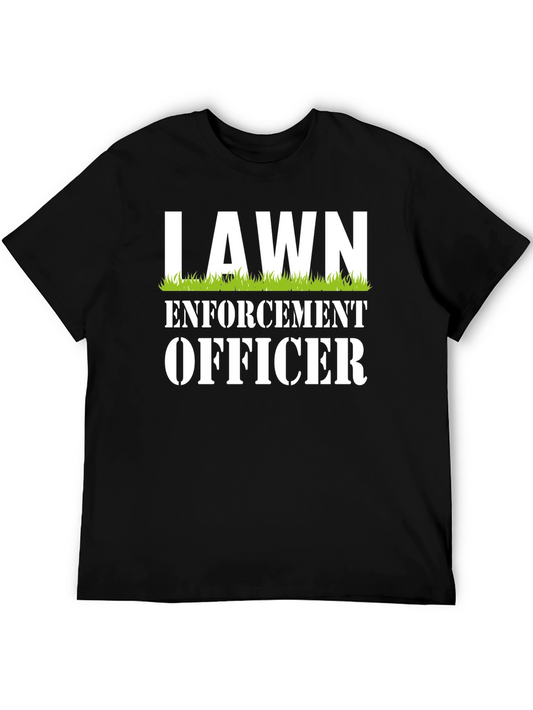 Lawn Enforcement Officer Graphic T-Shirt - Funny Gardening Tee
