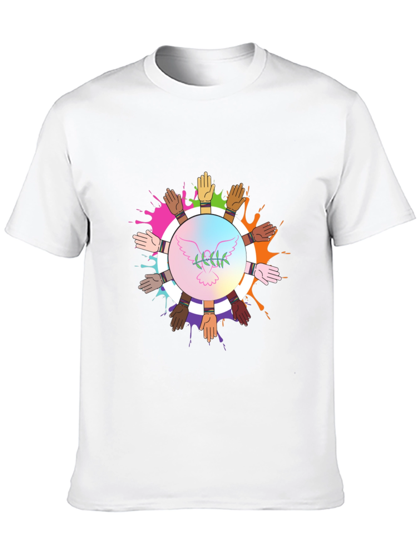 Unity Hands Peace Dove Graphic T-Shirt
