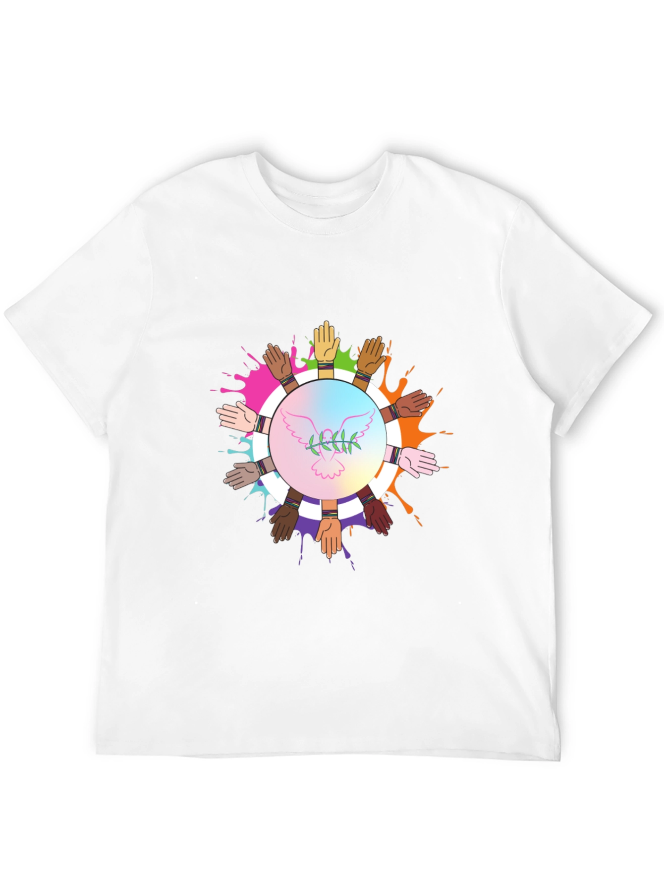 Unity Hands Peace Dove Graphic T-Shirt