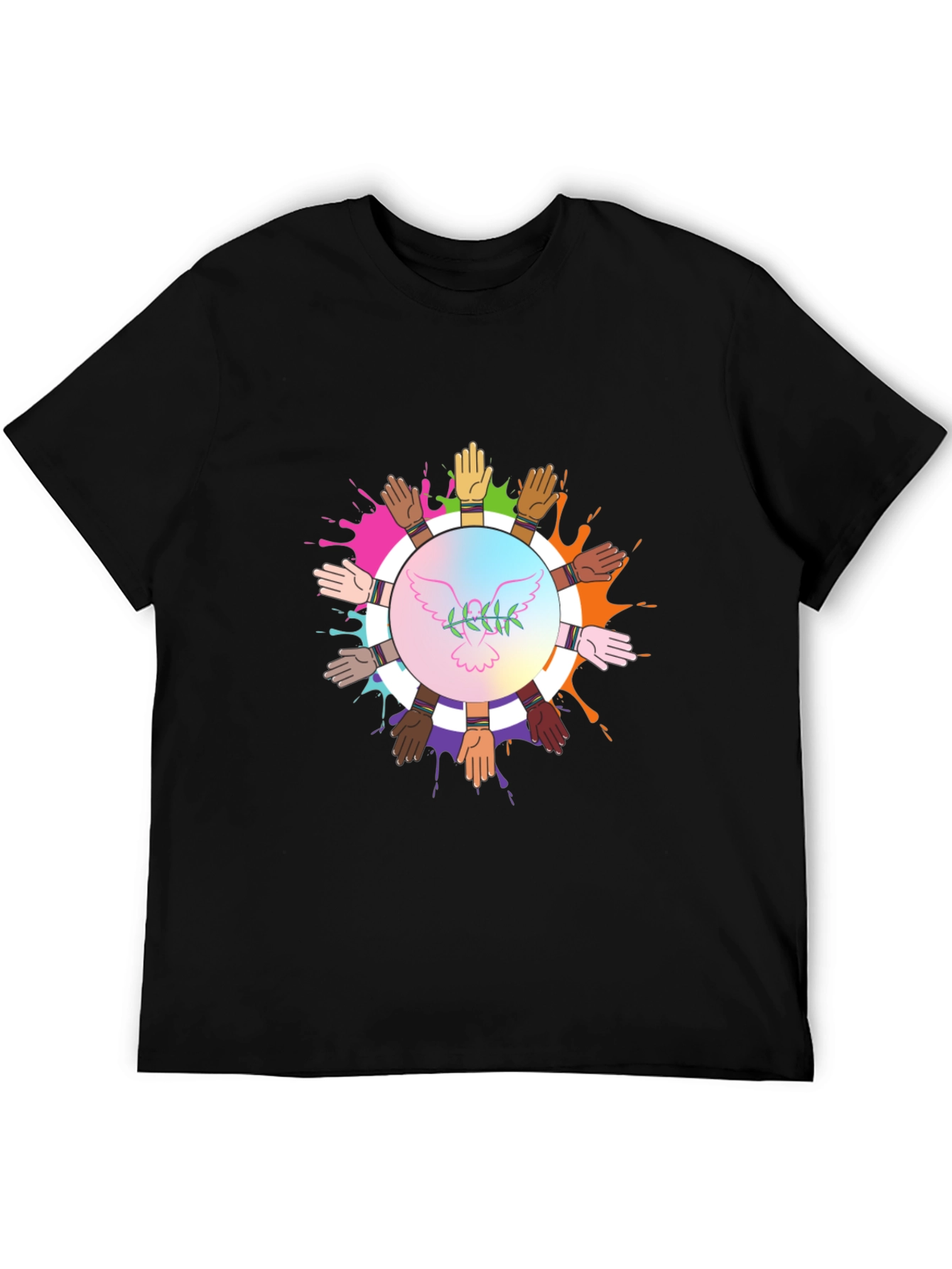 Unity Hands Peace Dove Graphic T-Shirt