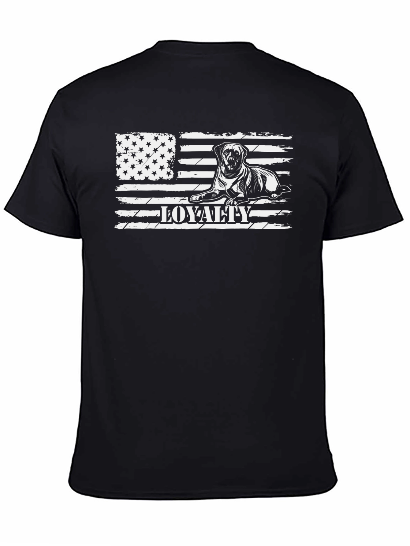 Loyalty Dog American Flag Black T-Shirt