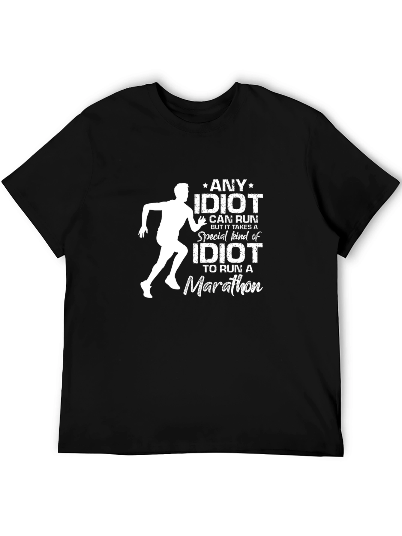 Marathon Idiot Graphic Tee Funny Running Shirt