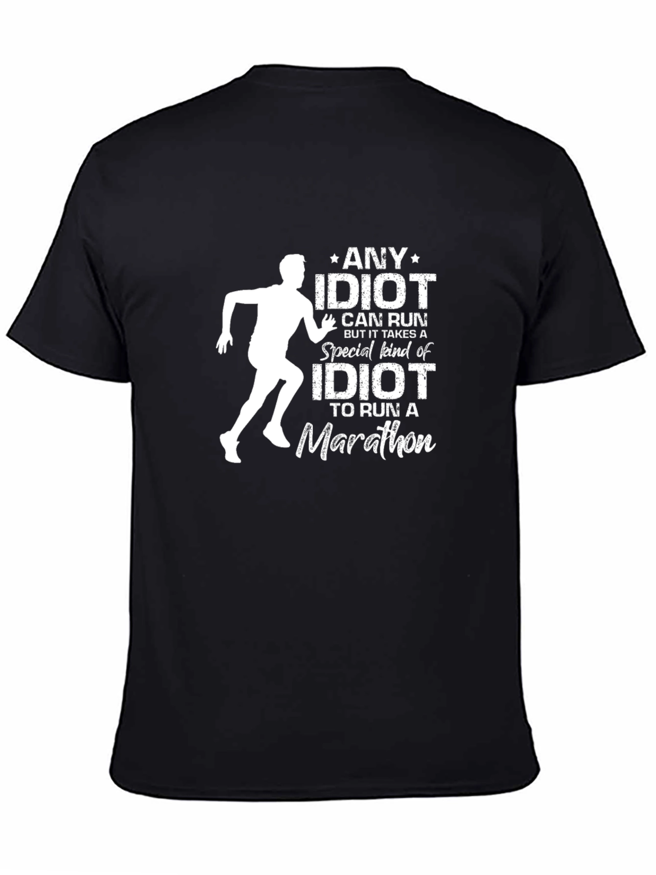 Marathon Idiot Graphic Tee Funny Running Shirt