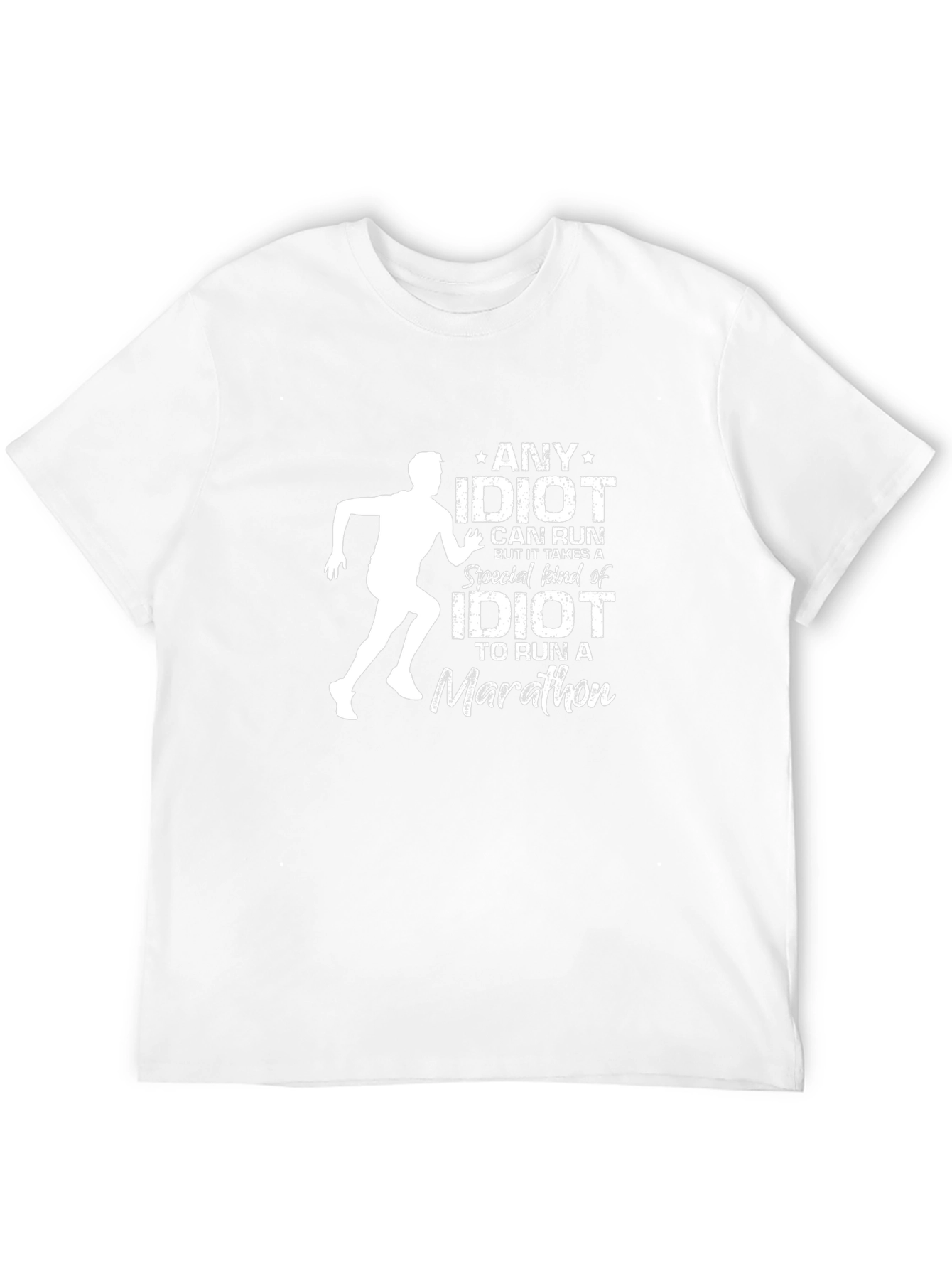 Marathon Idiot Graphic Tee Funny Running Shirt