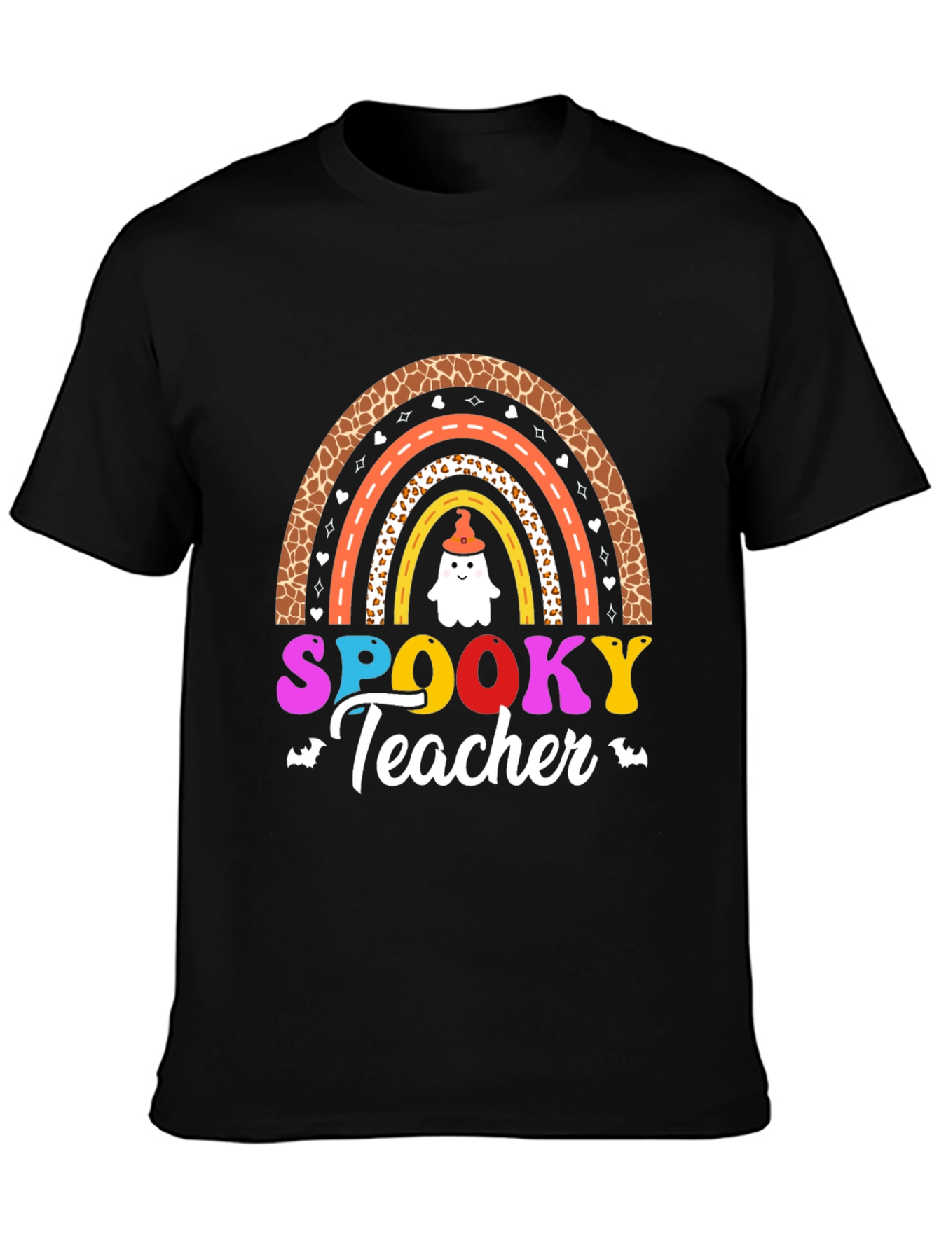 Spooky Teacher Halloween Rainbow T-Shirt