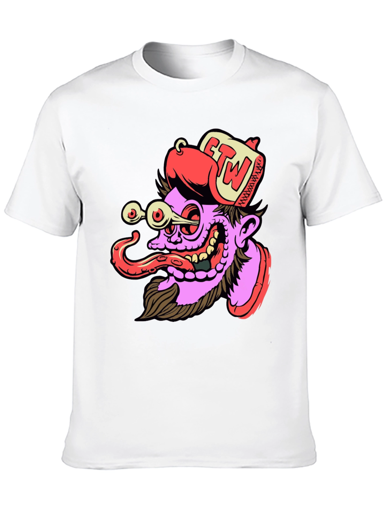 Cartoon Graphic Print Black T-Shirt