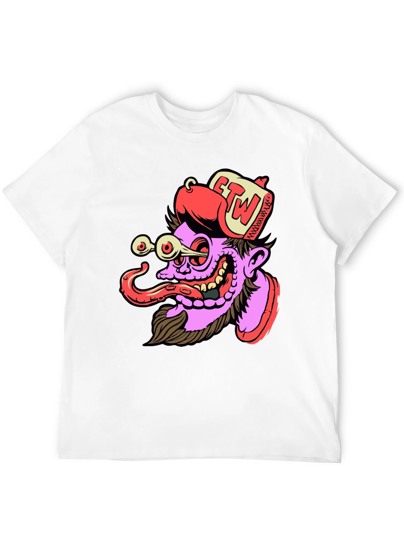 Cartoon Graphic Print Black T-Shirt