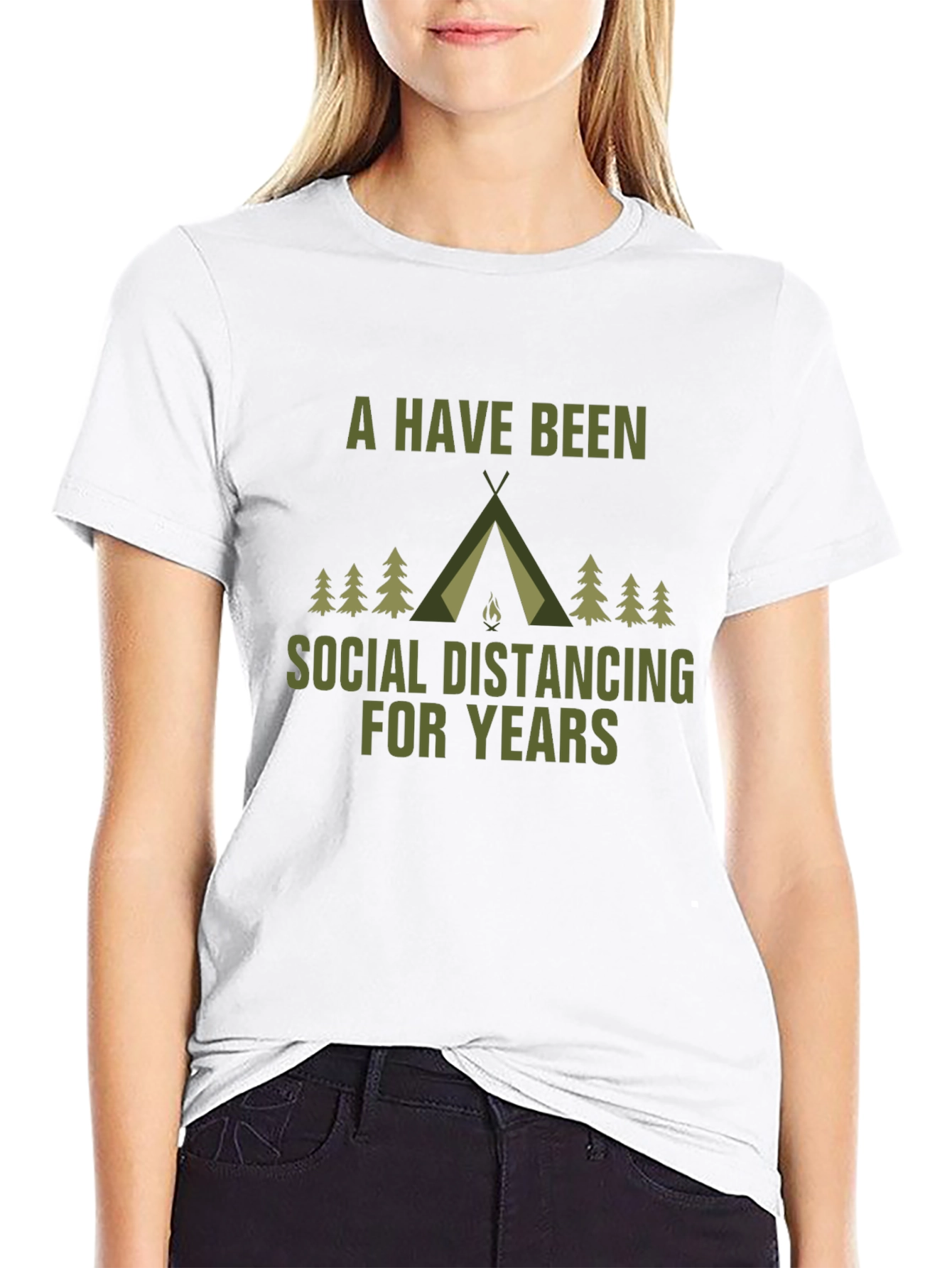 Social Distancing Camping T-Shirt - Black