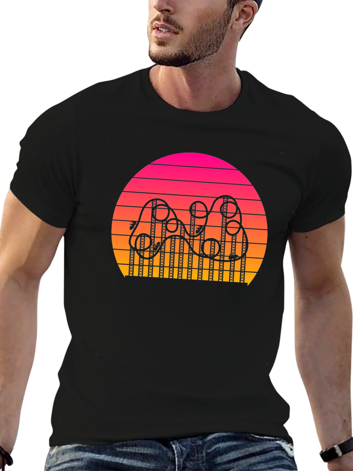 Retro Sunset Rollercoaster T-Shirt