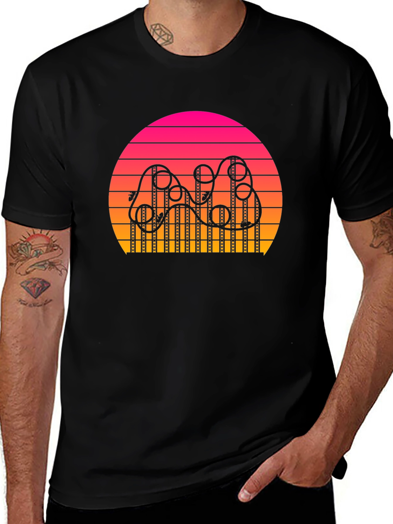 Retro Sunset Rollercoaster T-Shirt
