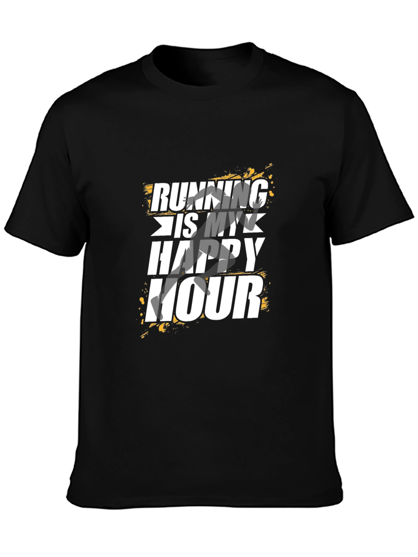 Running is My Happy Hour Black T-Shirt