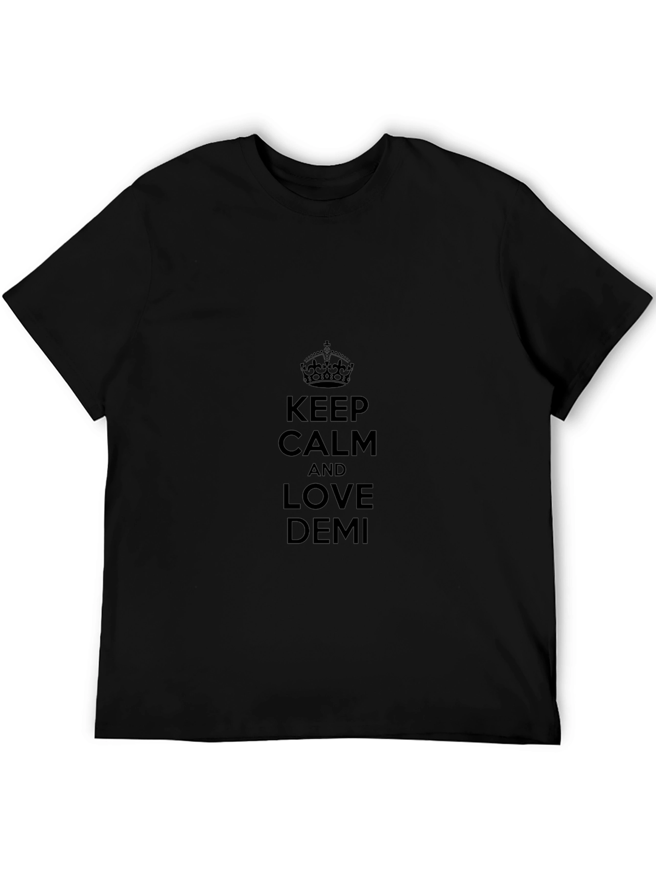 Keep Calm and Love Demi Black T-Shirt