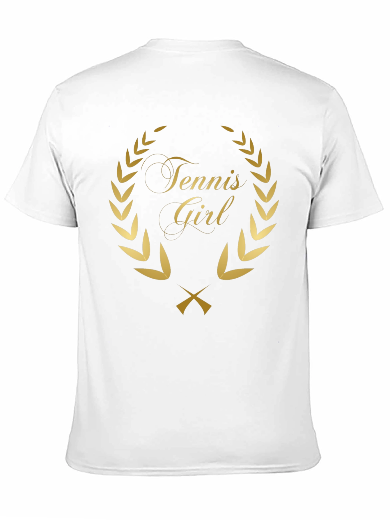 Tennis Girl T-Shirt - Gold Wreath Design